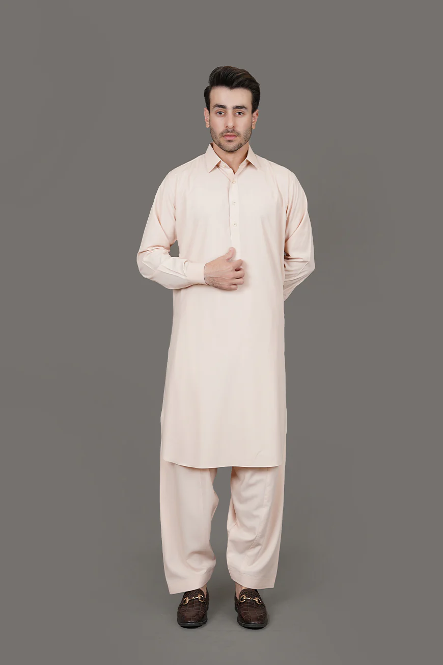Peach Plain Delta Wash N Wear Shalwar Kameez - Image 2