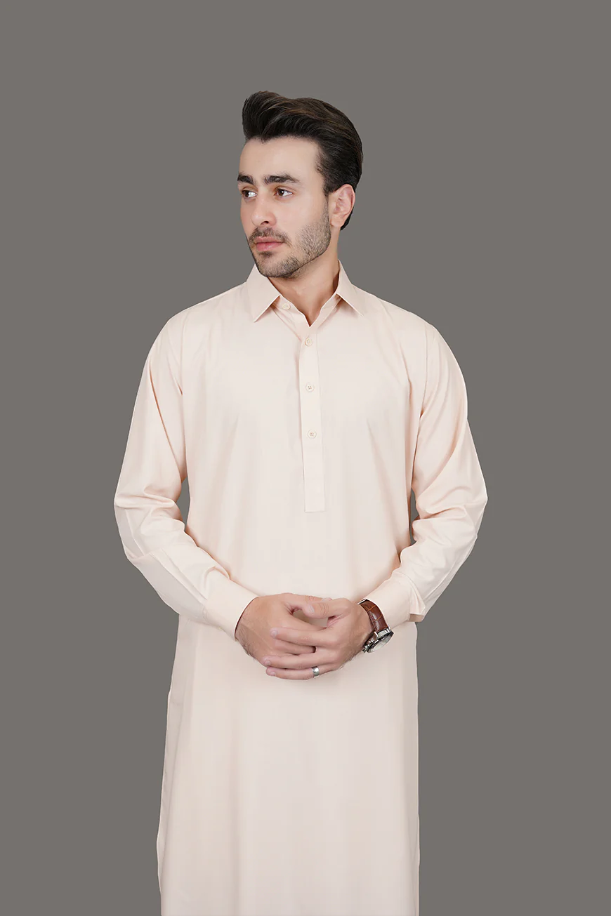 Peach Plain Delta Wash N Wear Shalwar Kameez - Image 3