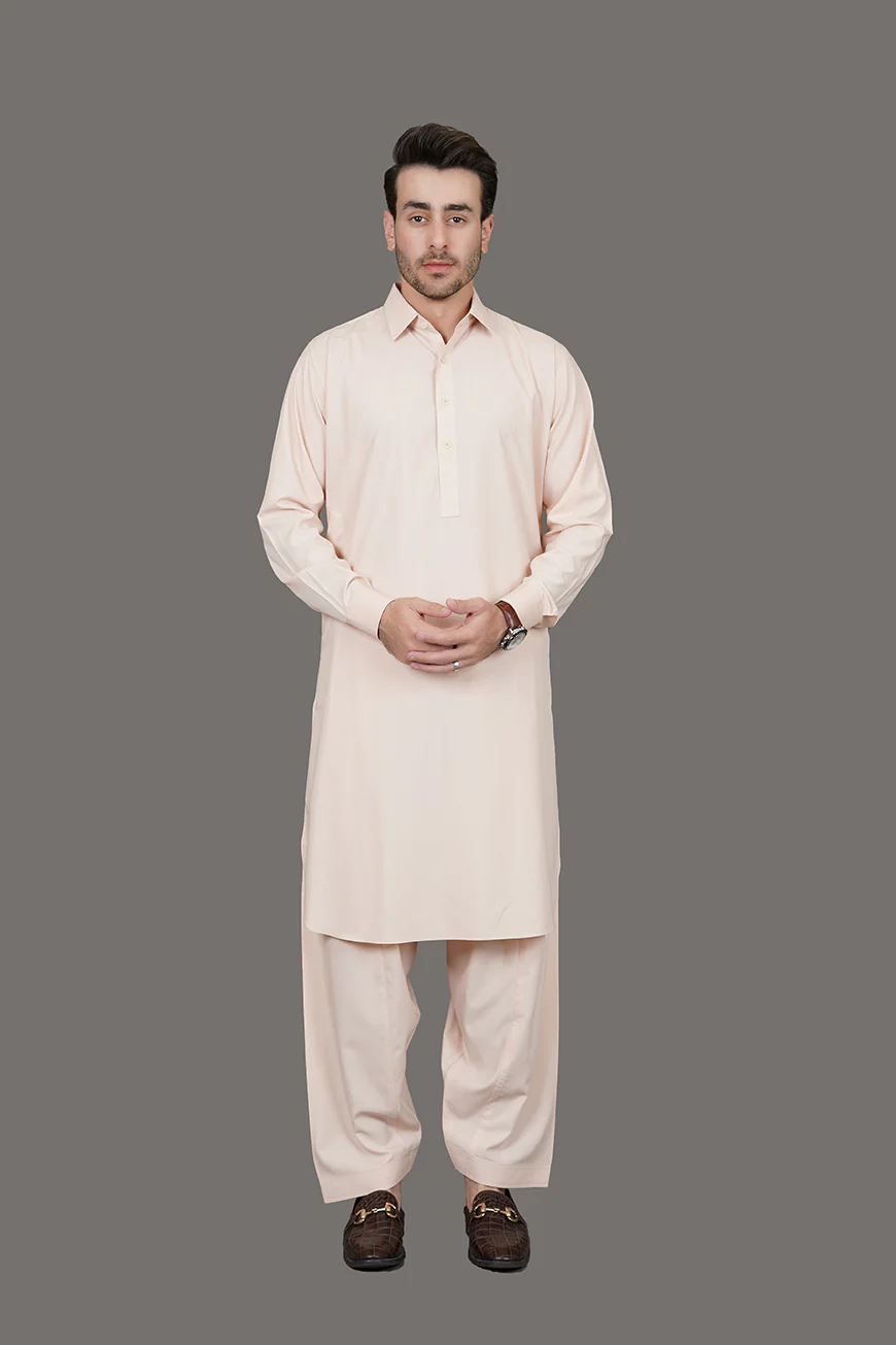 Peach Plain Delta Wash N Wear Shalwar Kameez - Image 4