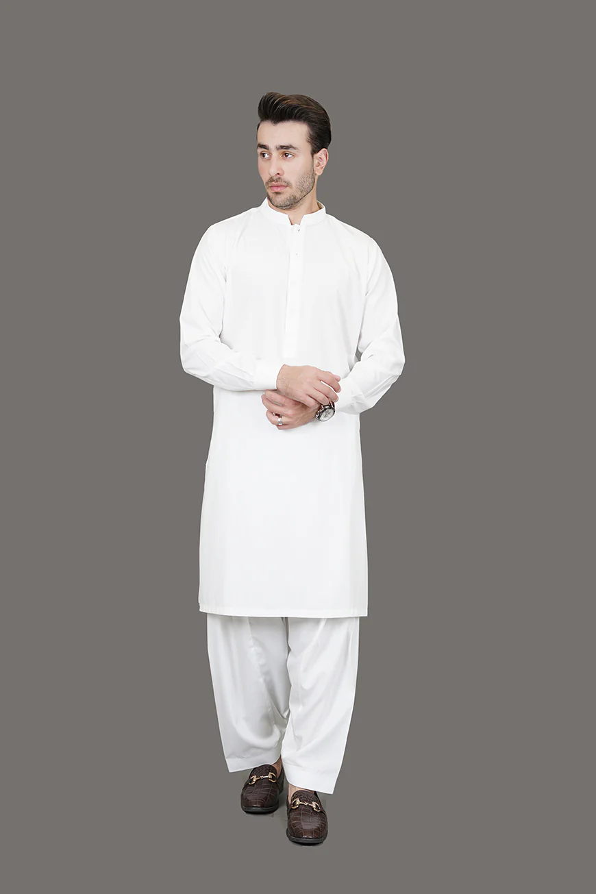 White Plain Delta Wash N Wear Shalwar Kameez