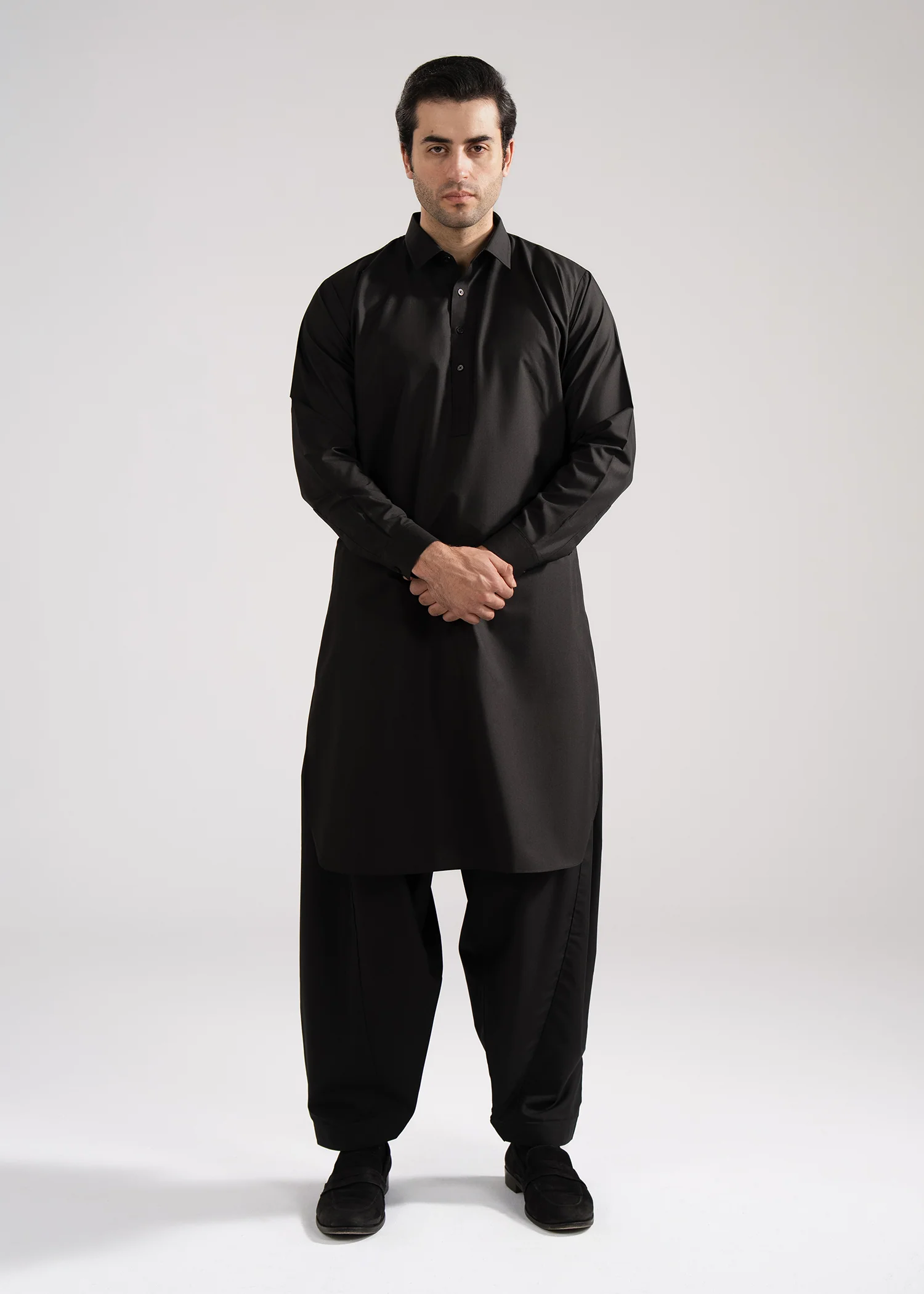 Shalwar Kameez - Hingol Black Plain - Image 3