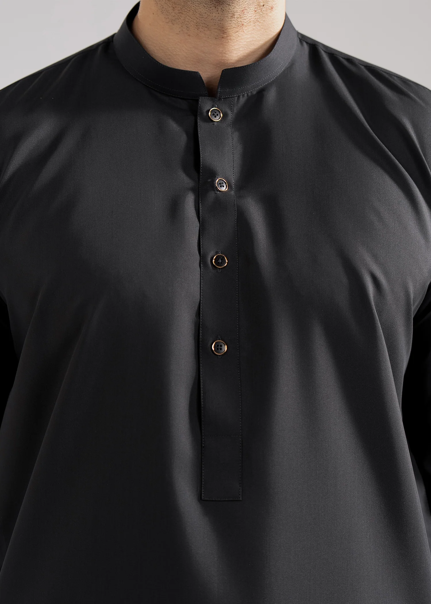 Shalwar Kameez - Hingol Charcoal Grey Plain - Image 2