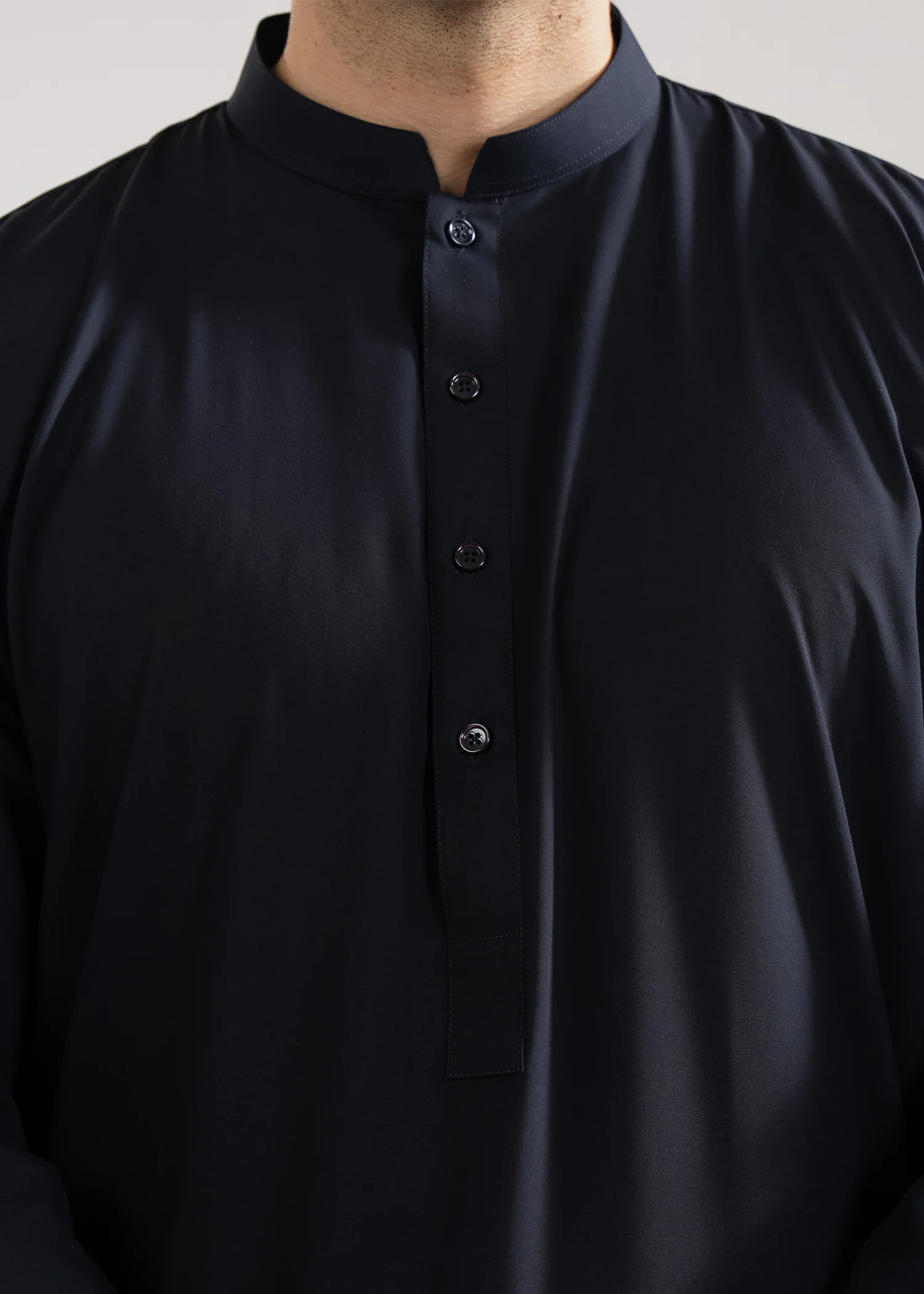 Shalwar Kameez - Hingol Navy Blue Plain - Image 2