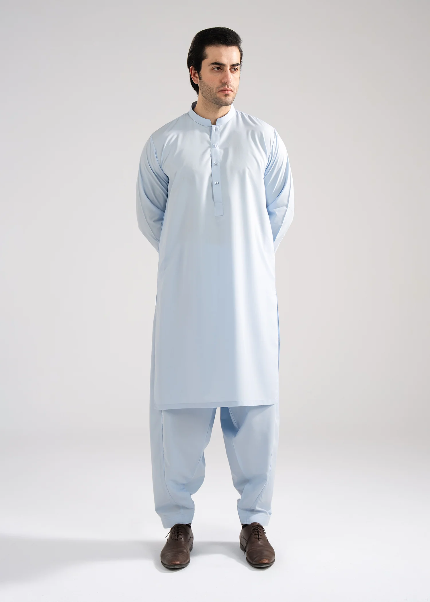 Shalwar Kameez - Hingol Sky Blue Plain