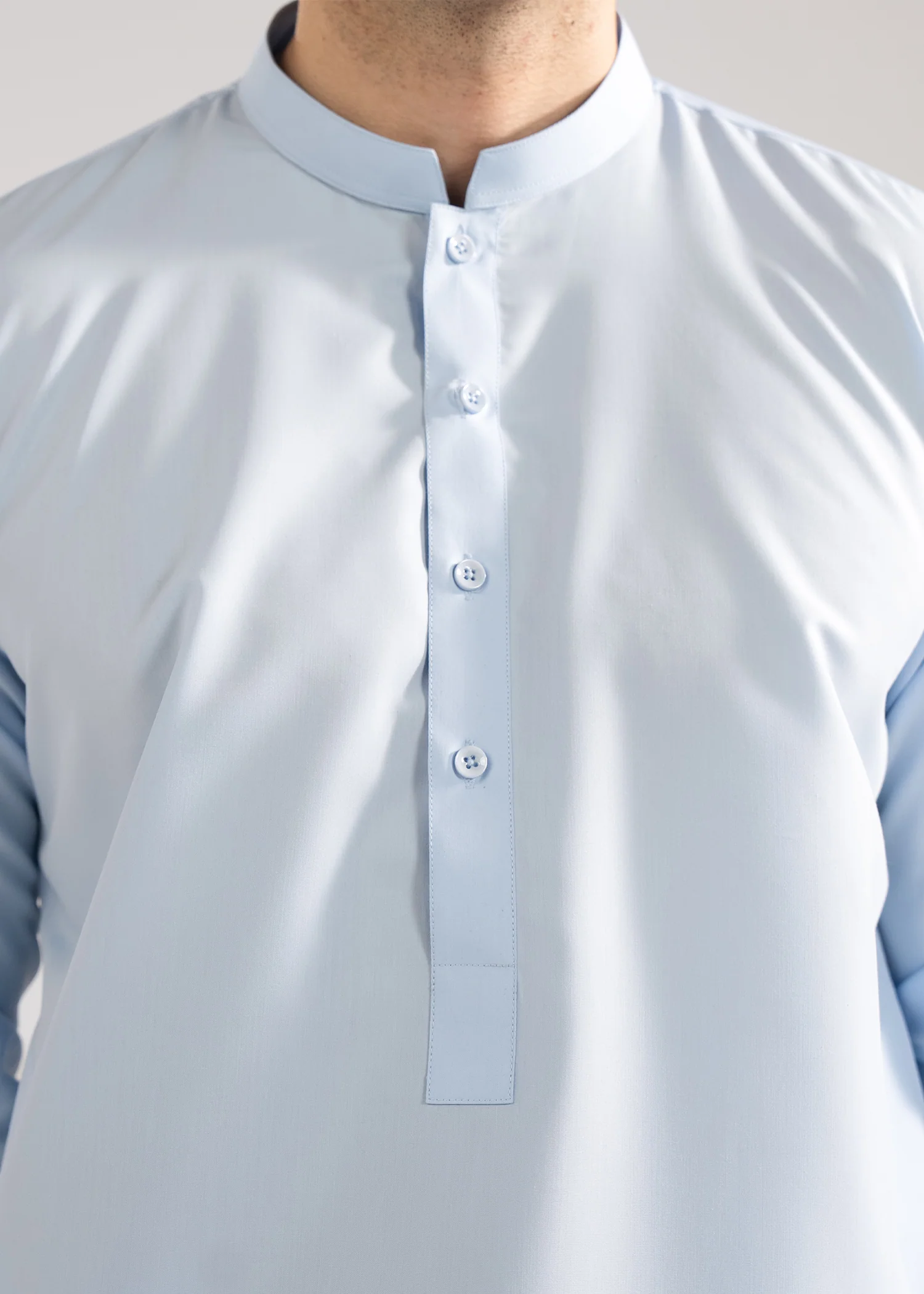 Shalwar Kameez - Hingol Sky Blue Plain - Image 2