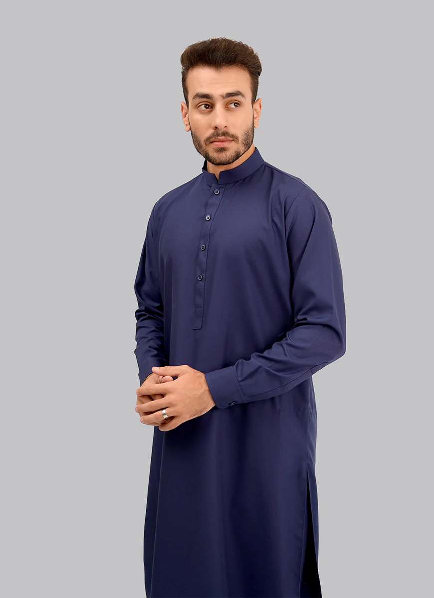 Shalwar Kameez - Kashghar Blue Textured - Image 2