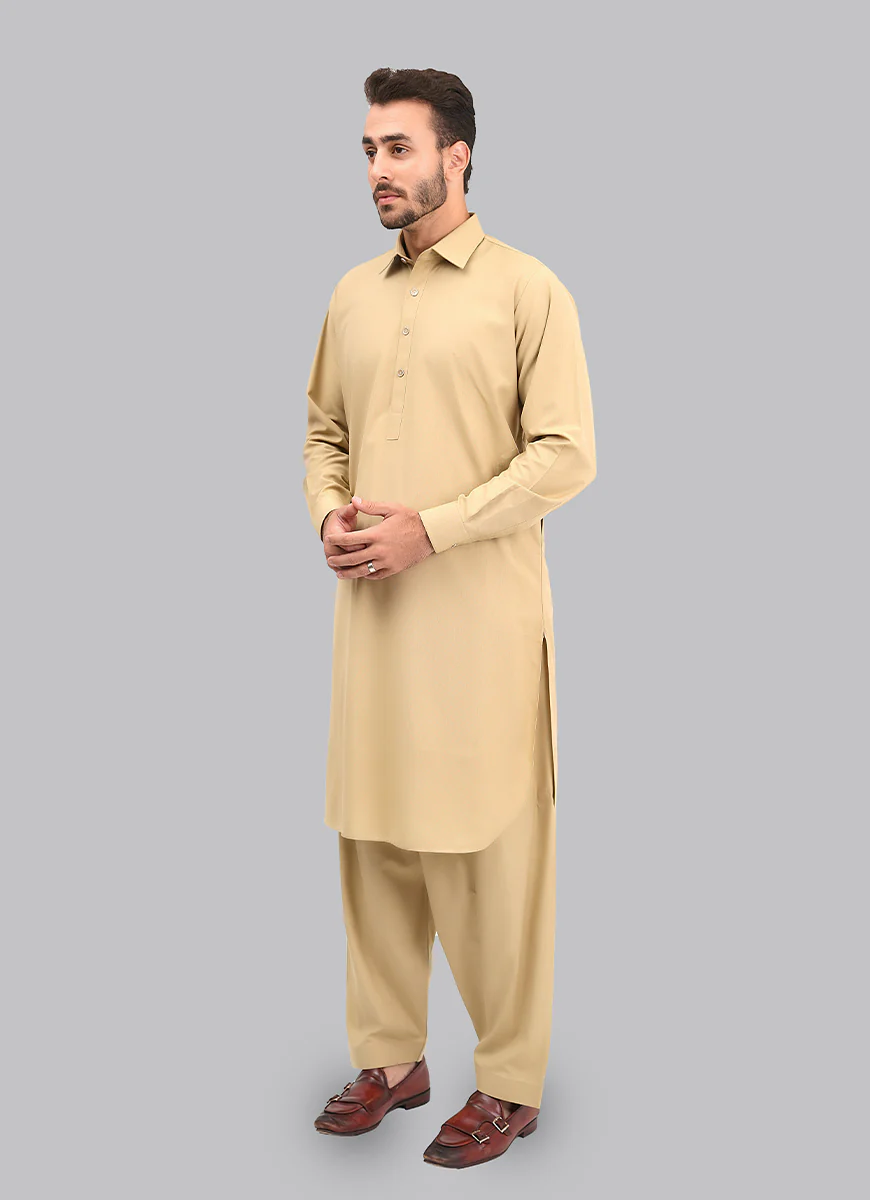 Shalwar Kameez - Kashghar Khaki Textured - Image 3