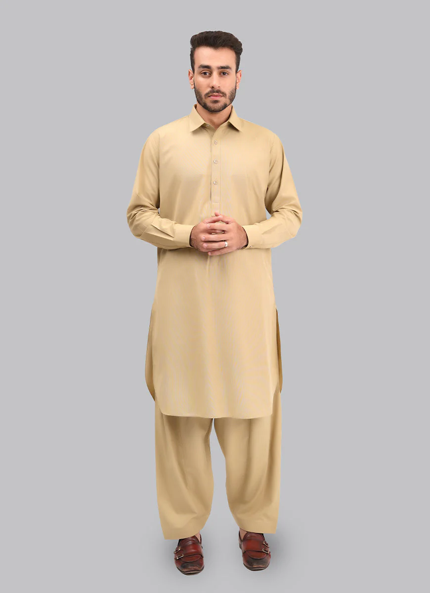 Shalwar Kameez - Kashghar Khaki Textured - Image 4