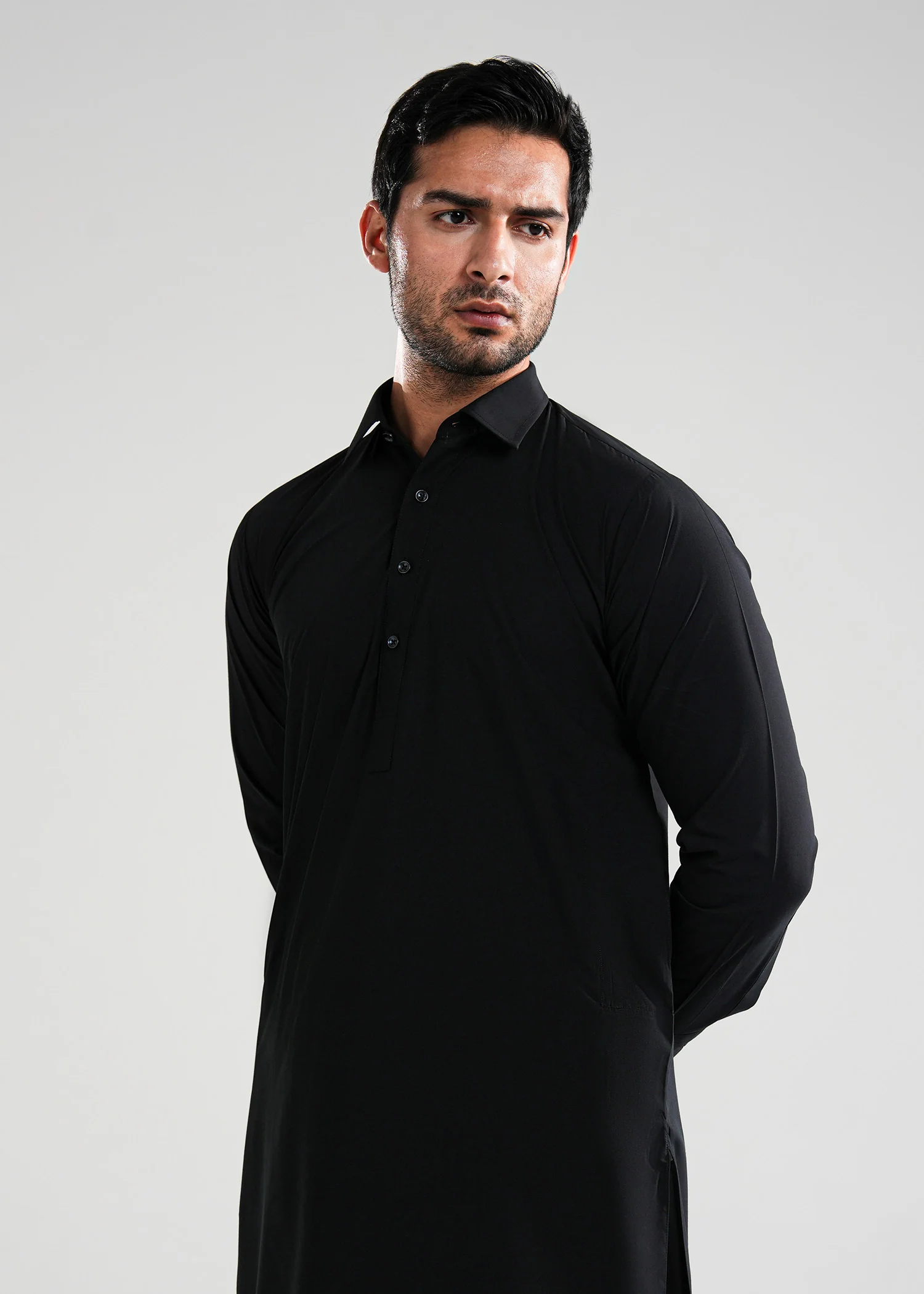 Black Kunhaar Summer Wash & Wear Shalwar Kameez - Image 2