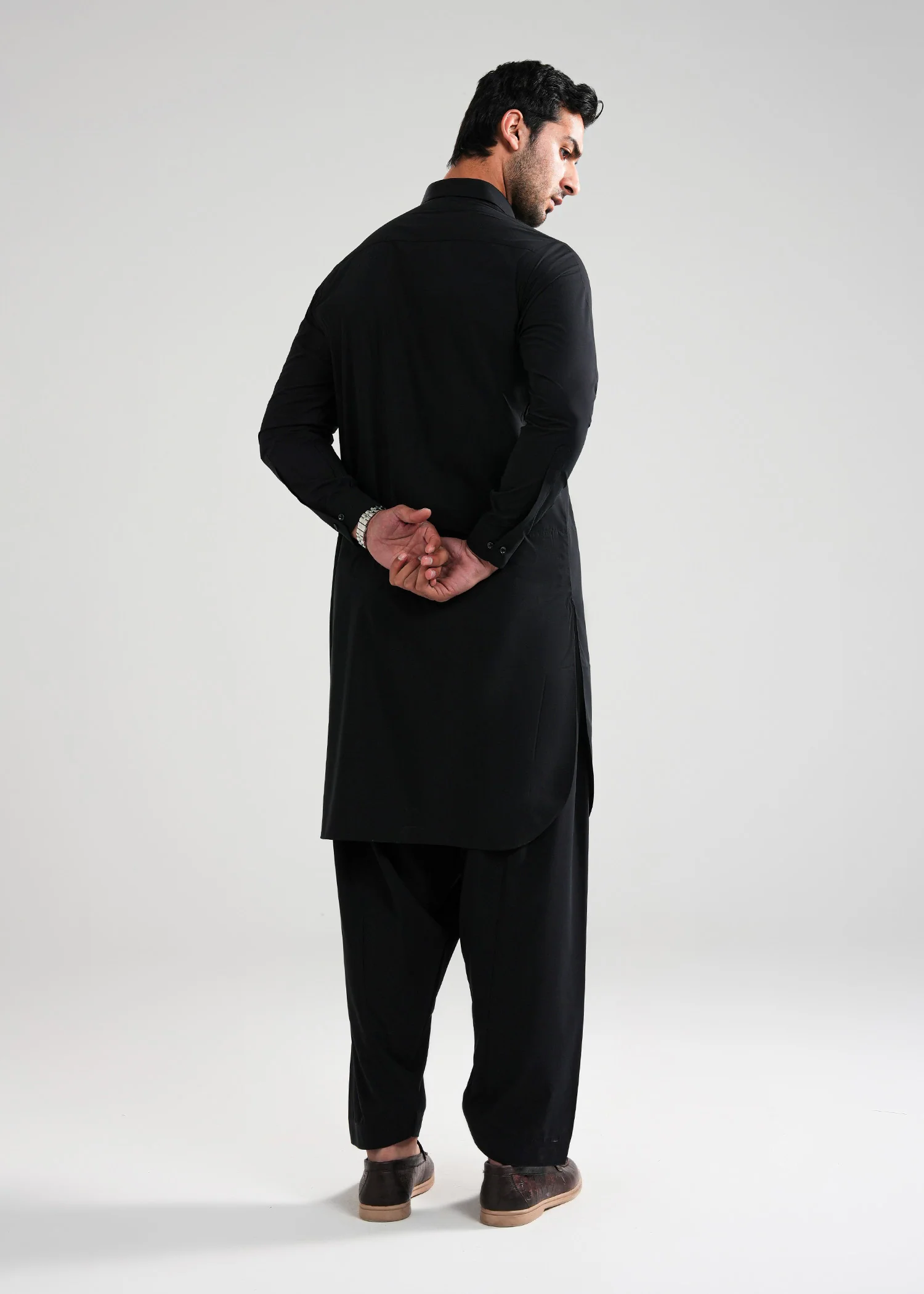 Black Kunhaar Summer Wash & Wear Shalwar Kameez - Image 5