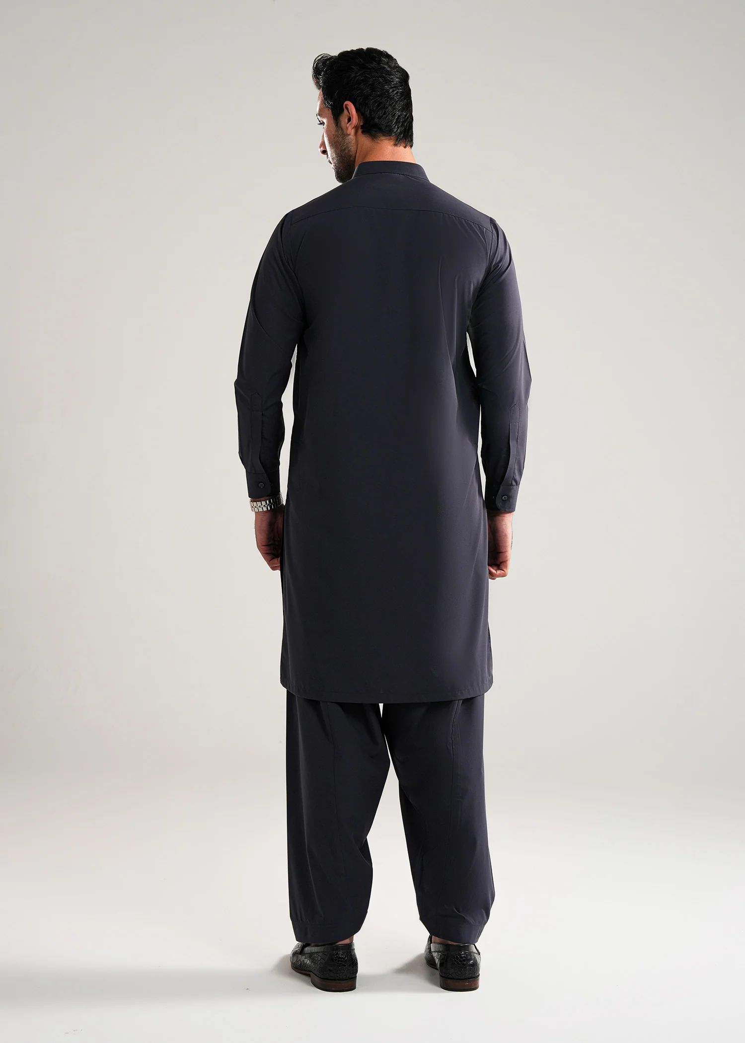 Dark Slate Kunhaar Summer Wash & Wear Shalwar Kameez - Image 6
