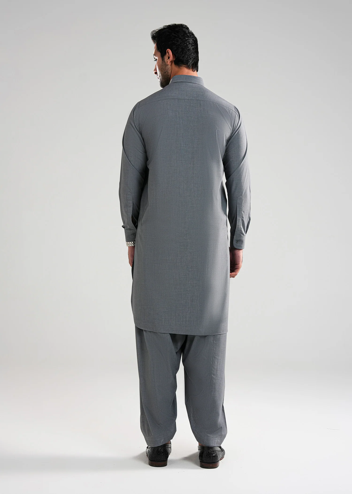 Grey Kunhaar Summer Wash & Wear Shalwar Kameez - Image 6