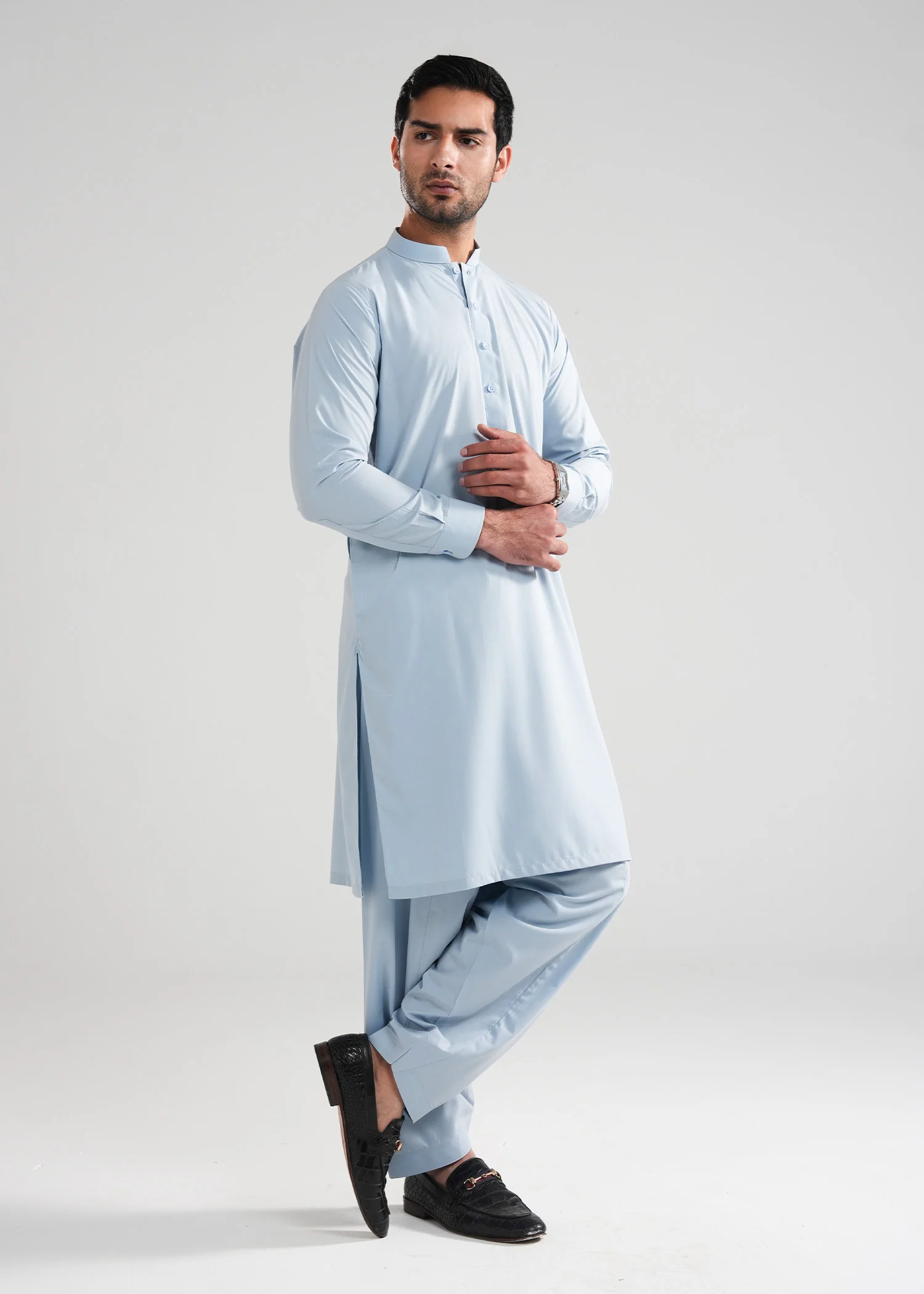 Light Blue Kunhaar Summer Wash & Wear Shalwar Kameez