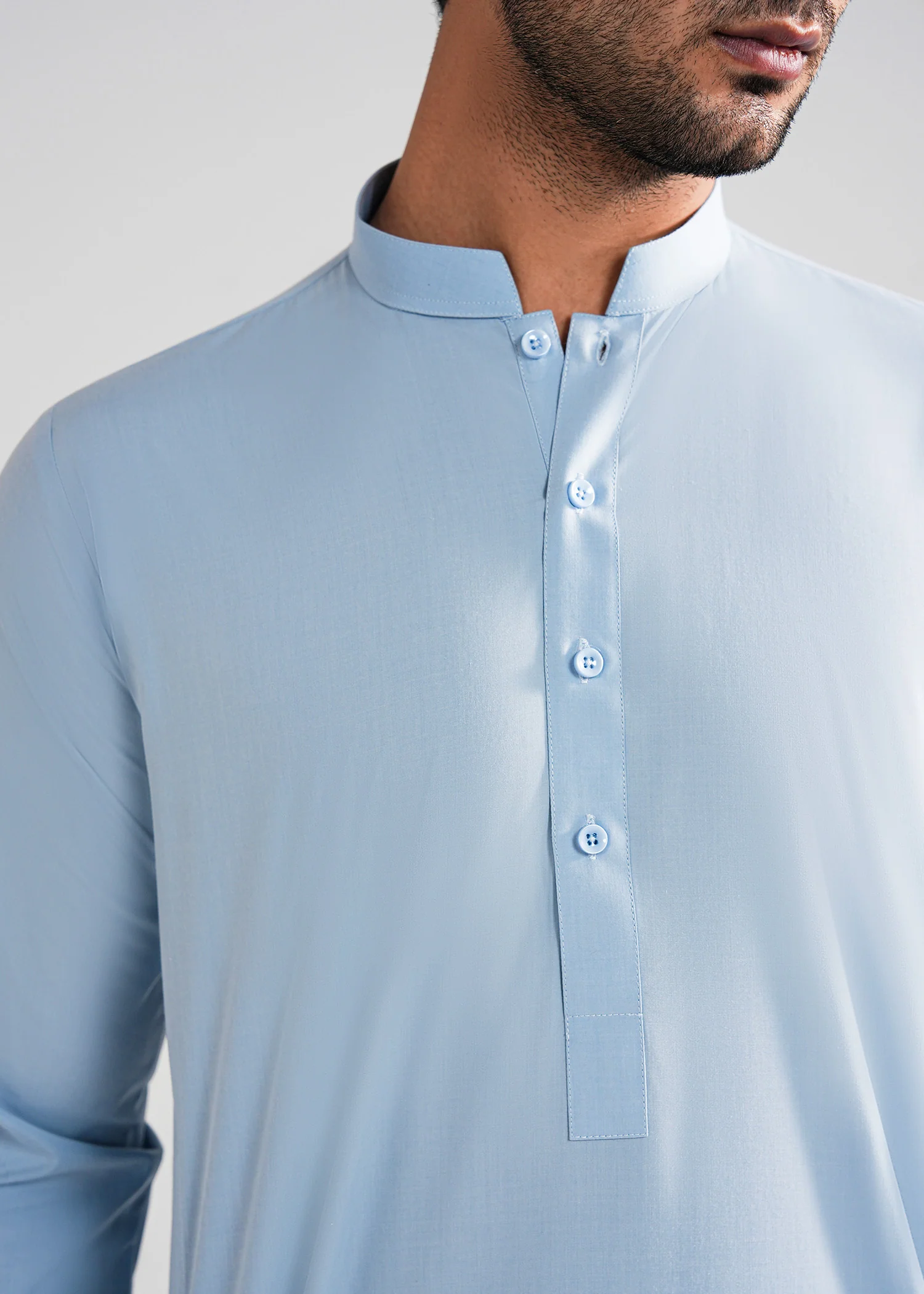 Light Blue Kunhaar Summer Wash & Wear Shalwar Kameez - Image 2