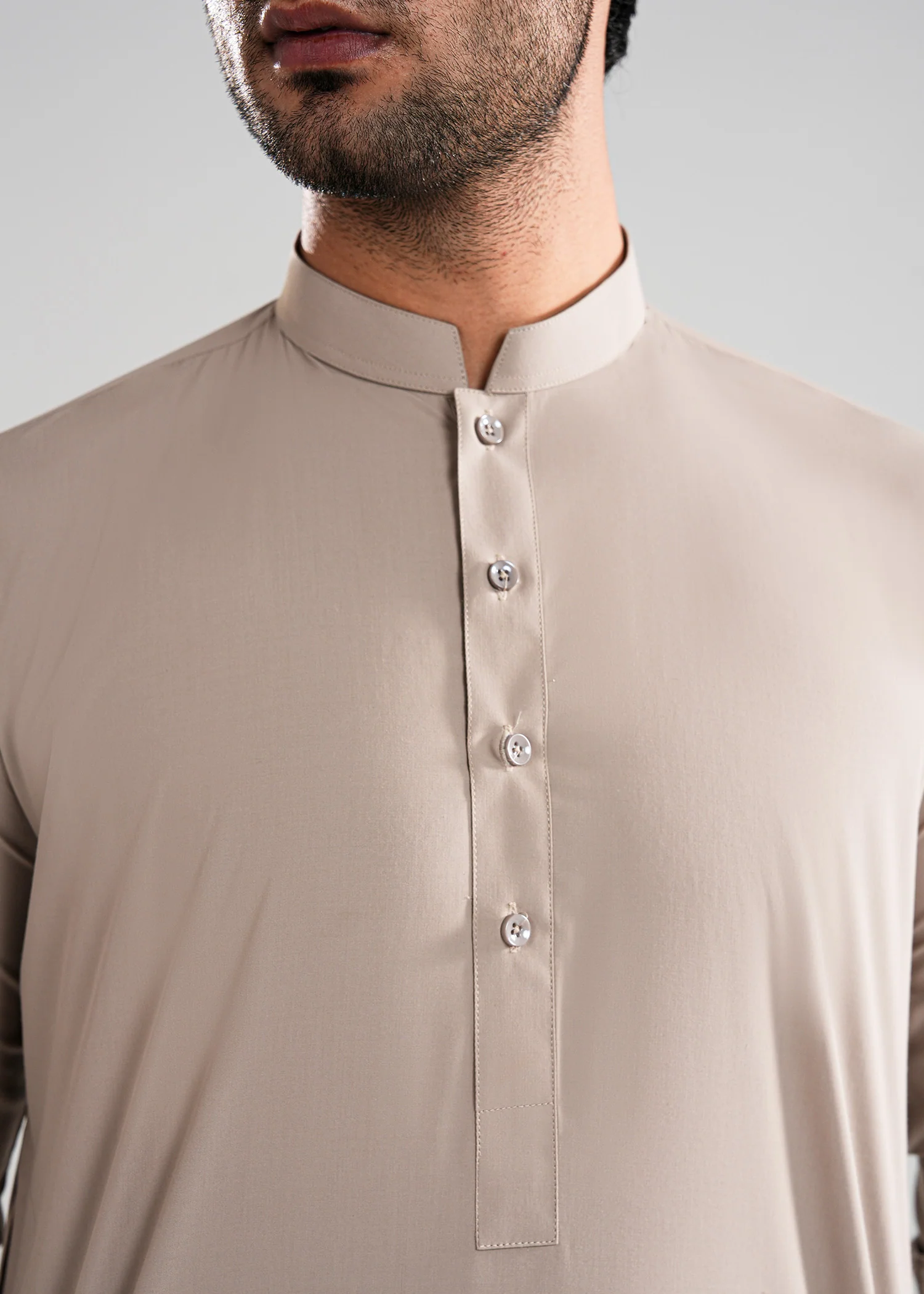 Light Buff Kunhaar Summer Wash & Wear Shalwar Kameez - Image 2