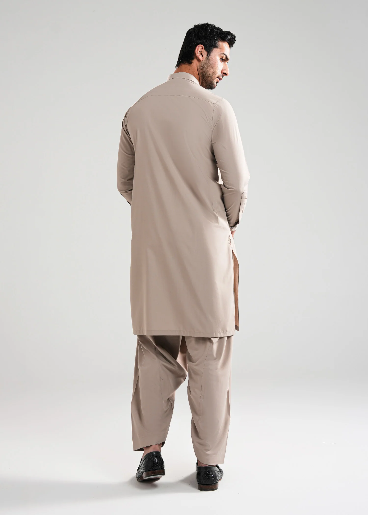 Light Buff Kunhaar Summer Wash & Wear Shalwar Kameez - Image 5