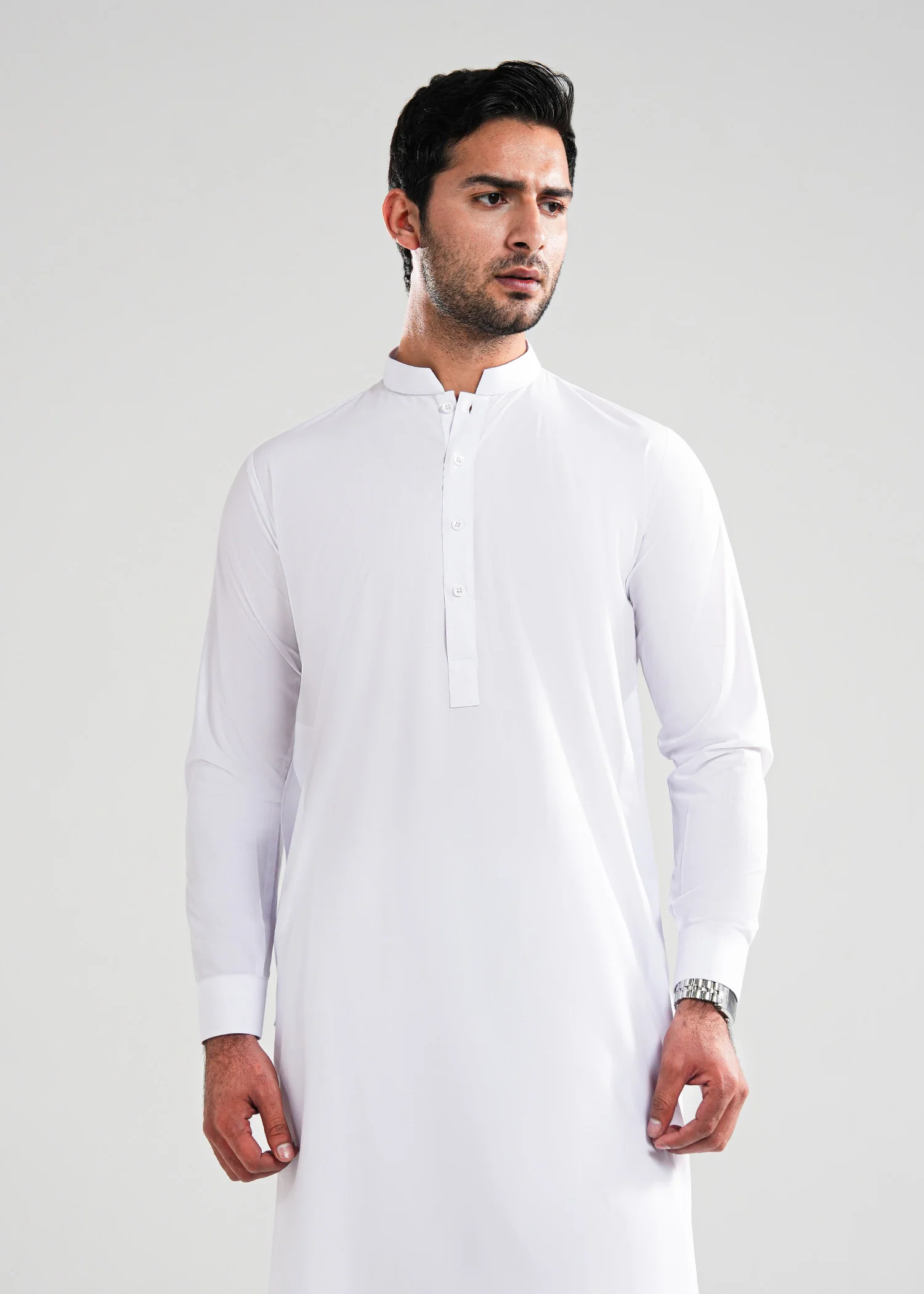 White Kunhaar Summer Wash & Wear Shalwar Kameez - Image 3