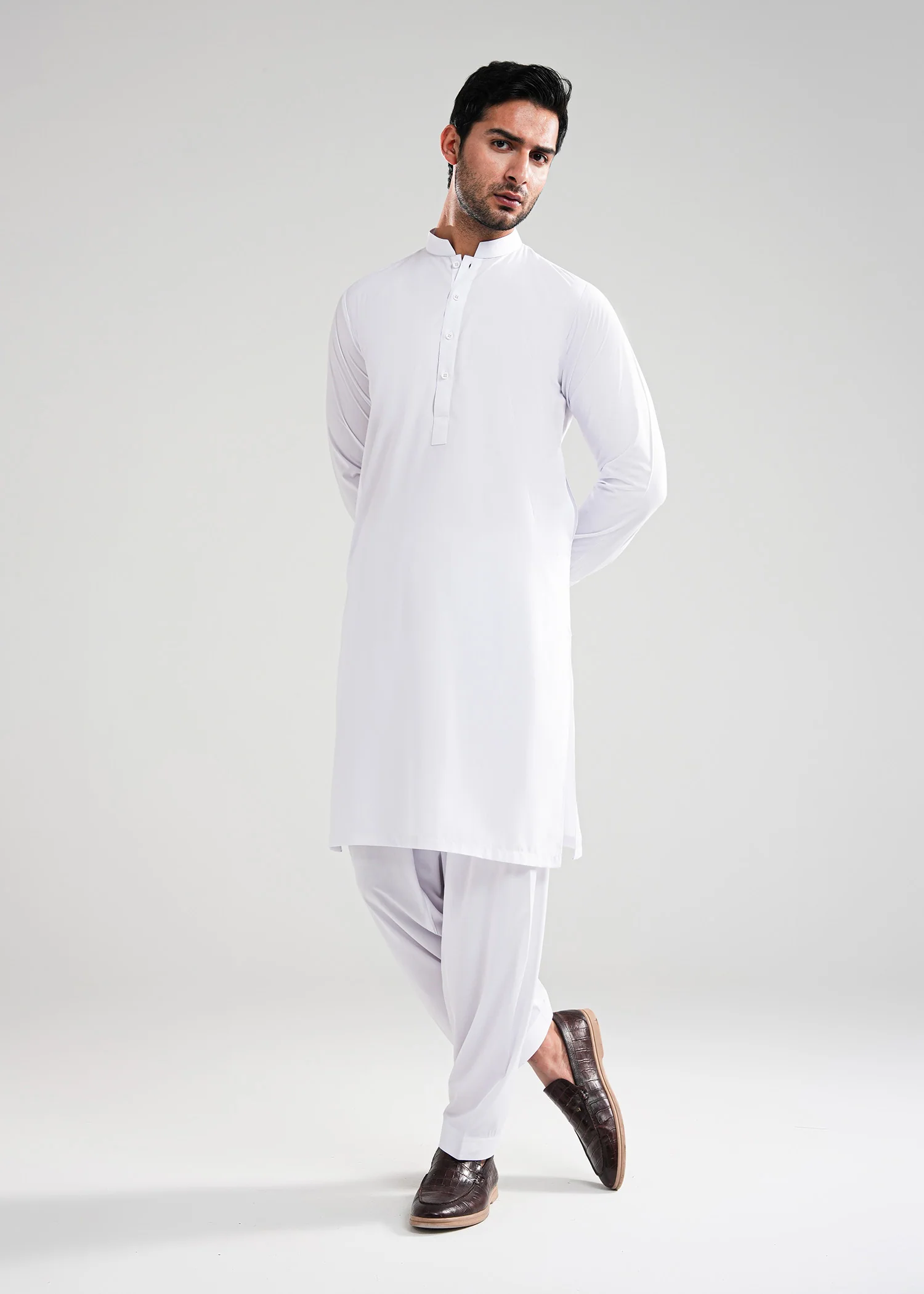 White Kunhaar Summer Wash & Wear Shalwar Kameez - Image 4