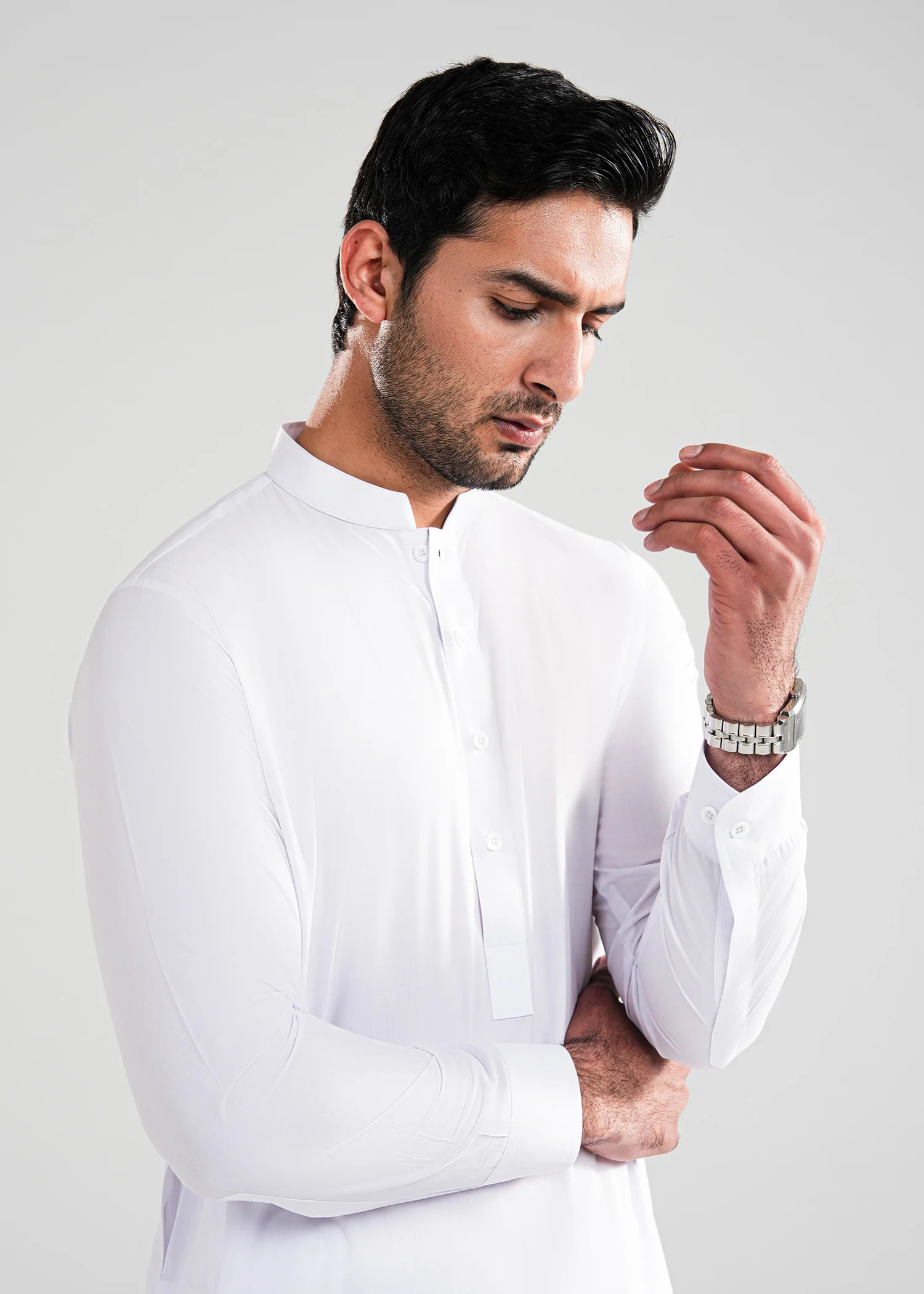 White Kunhaar Summer Wash & Wear Shalwar Kameez - Image 2