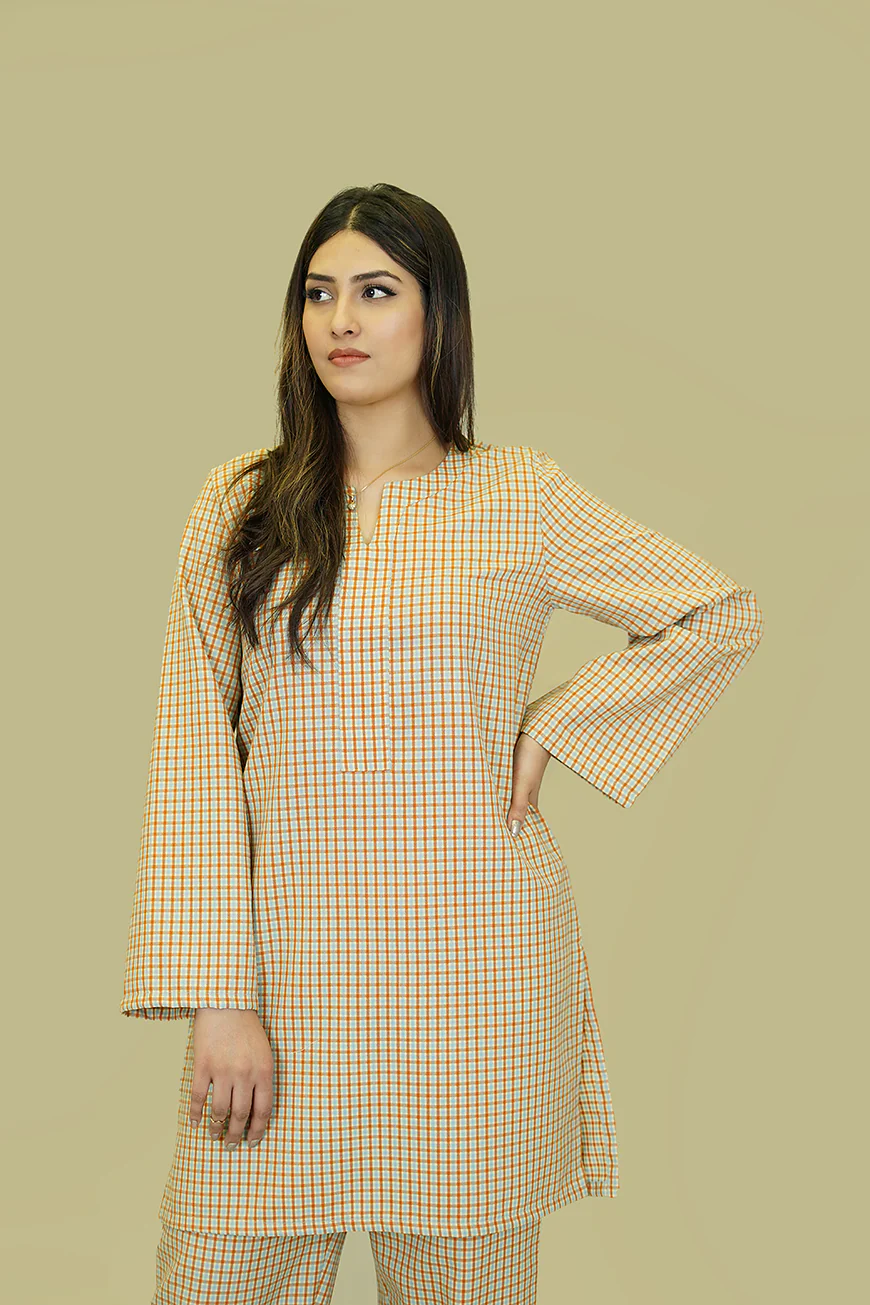 Women's Lyla Stitched Winter Two Piece Suit - Brown Checks - Image 3