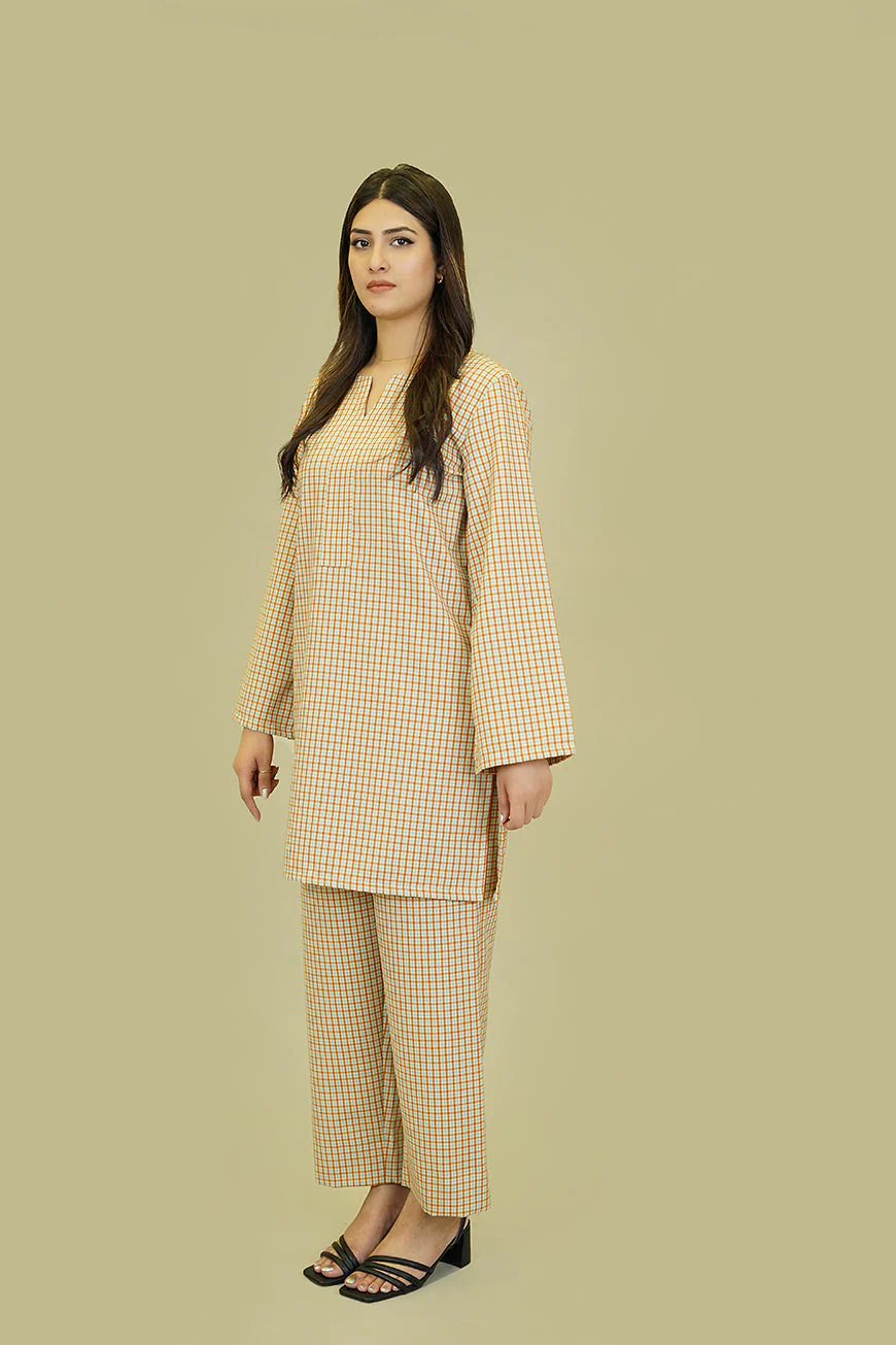 Women's Lyla Stitched Winter Two Piece Suit - Brown Checks - Image 5