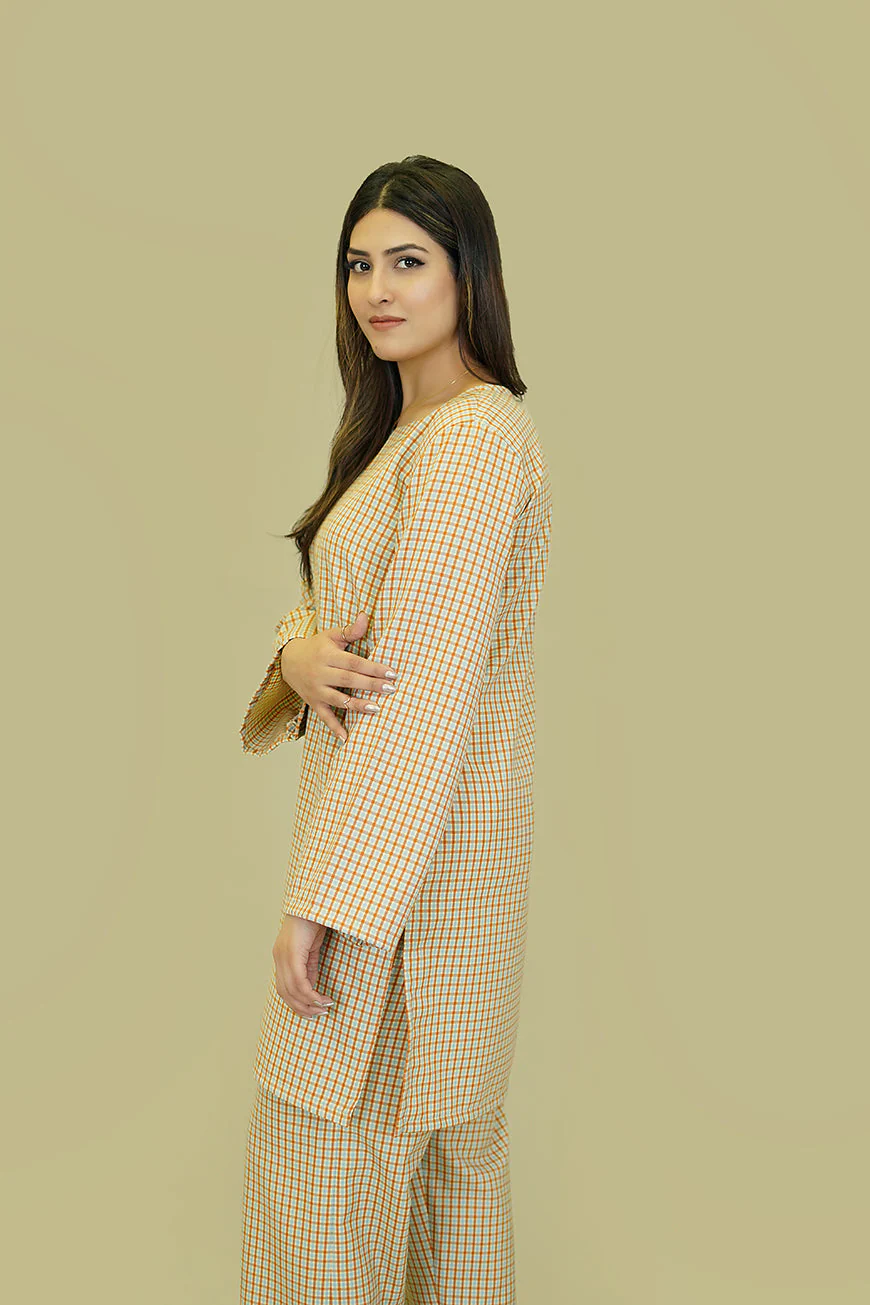 Women's Lyla Stitched Winter Two Piece Suit - Brown Checks - Image 6