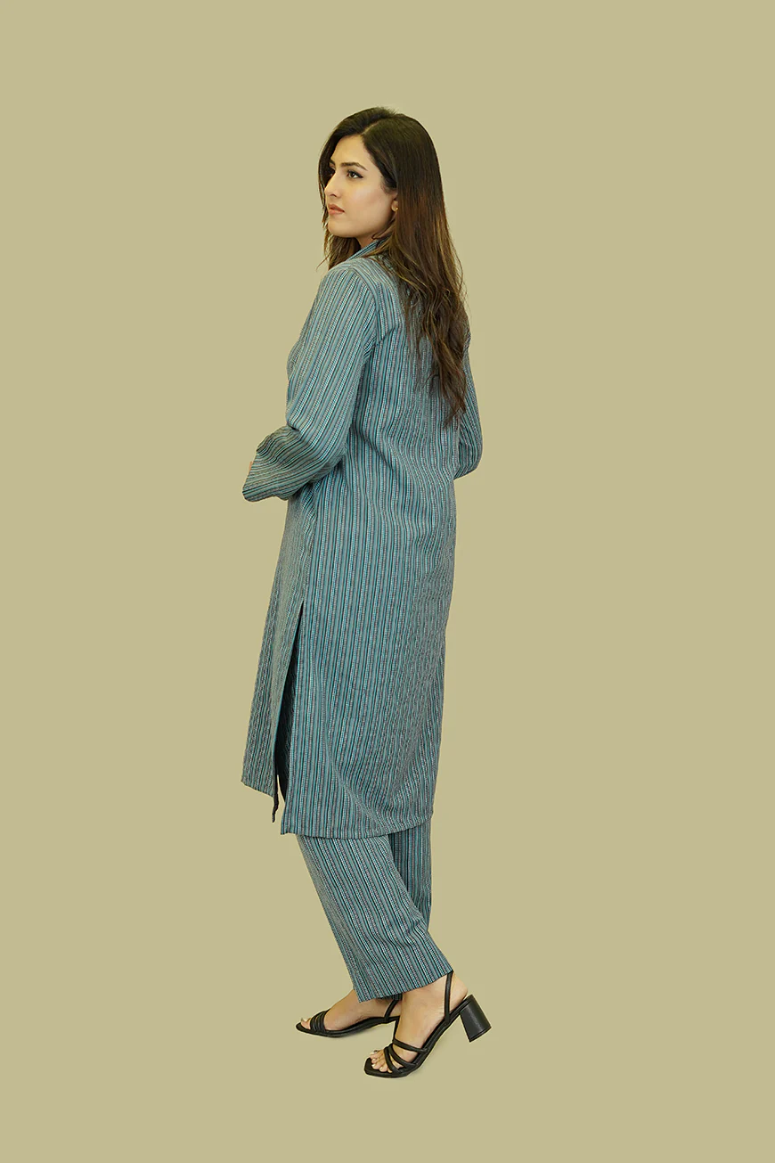 Women's Lyla Stitched Winter Two Piece Suit - Modern Multi Stripes - Image 4