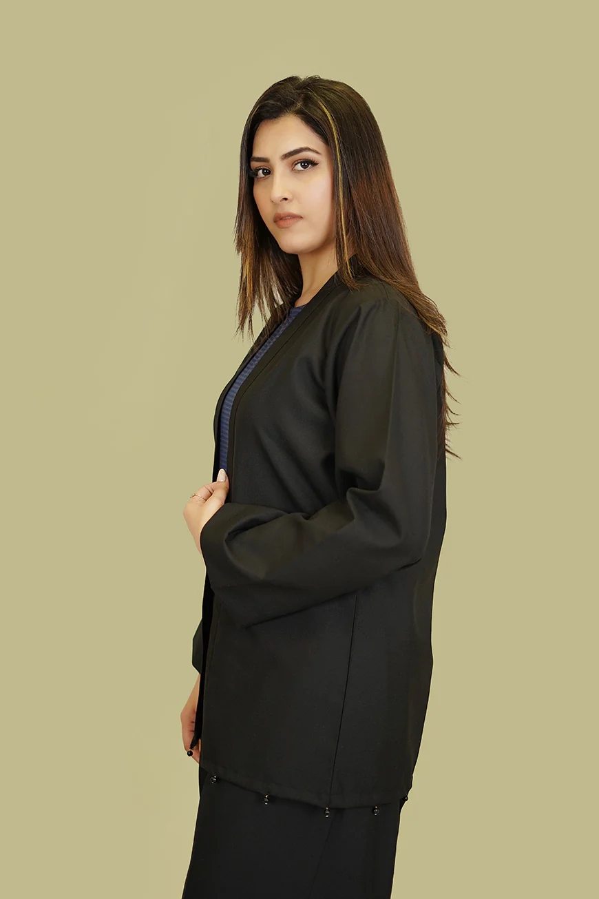 Women's Lyla Stitched Winter Two Piece Suit - Black Plain - Image 3