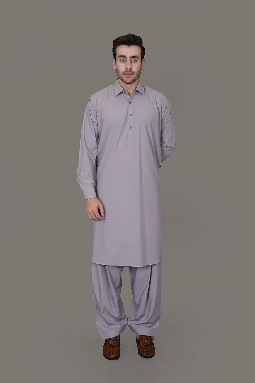 Sand tan Saltoro Summer Wash & Wear Shalwar Kameez - Image 3