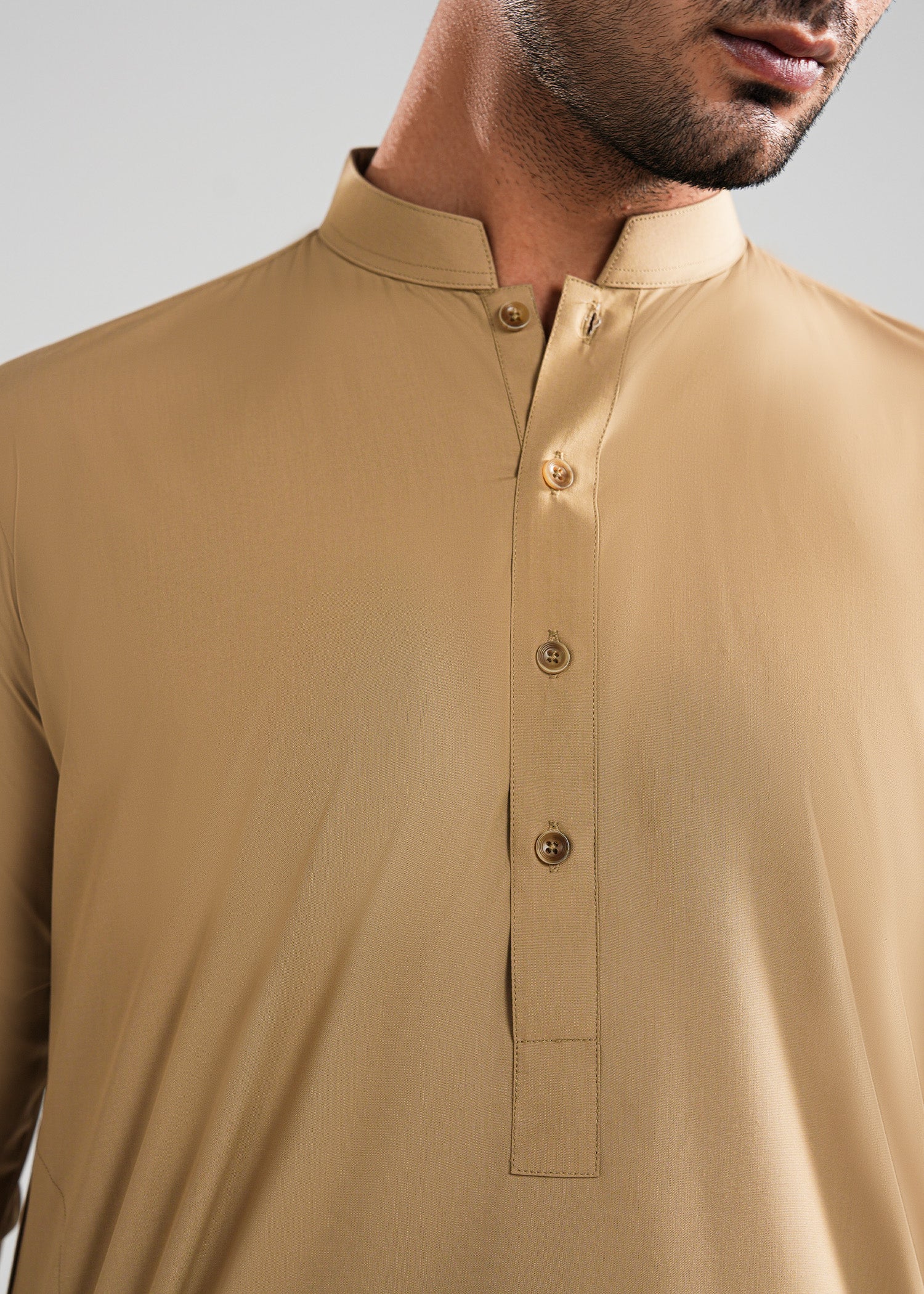 Burnished Gold Satpara Summer Wash & Wear Shalwar Kameez - Image 2
