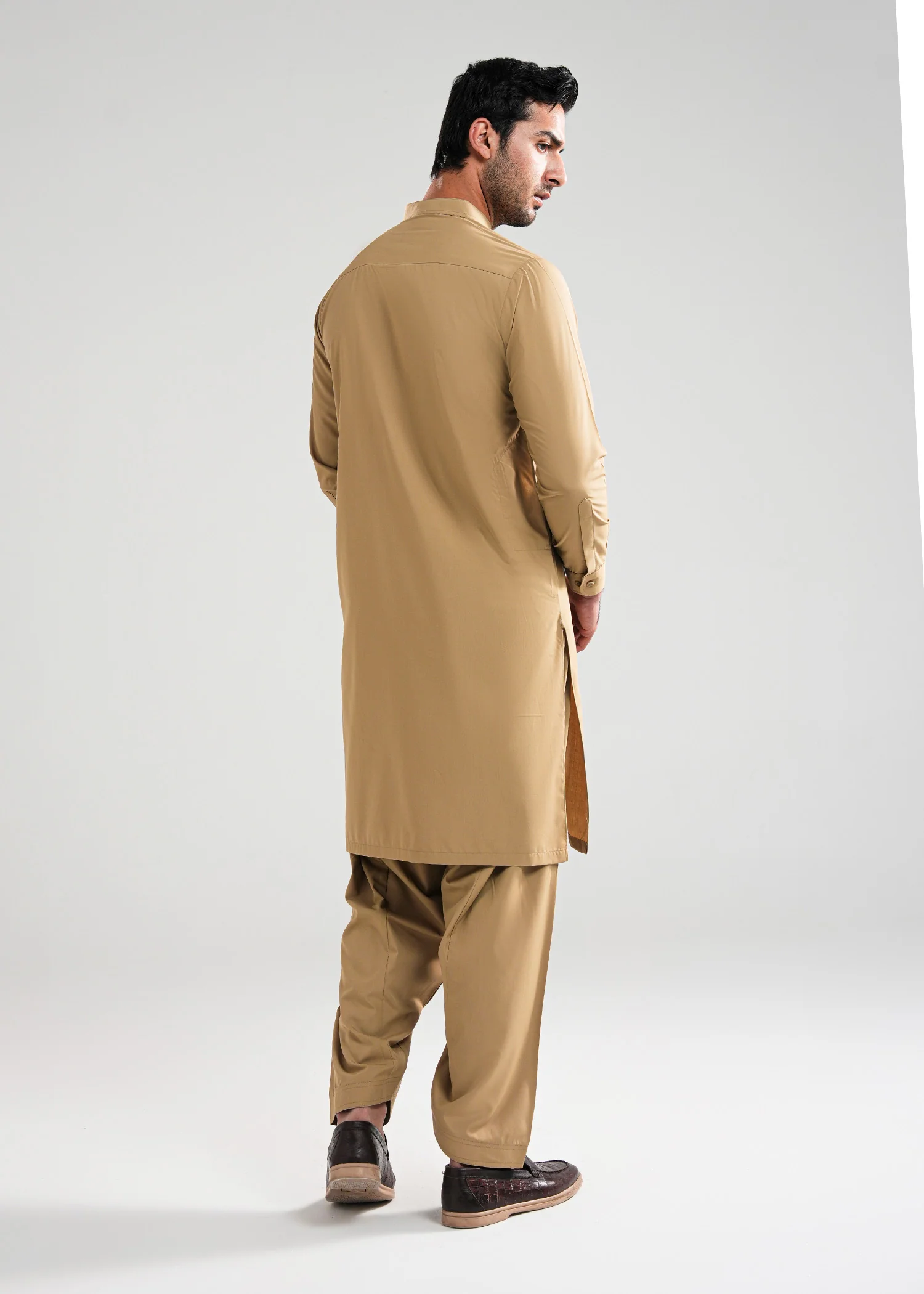 Burnished Gold Satpara Summer Wash & Wear Shalwar Kameez - Image 5