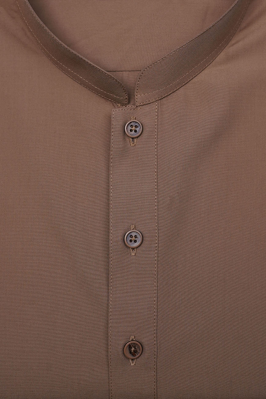 Light Brown Satpara Summer Wash & Wear Shalwar Kameez - Image 3