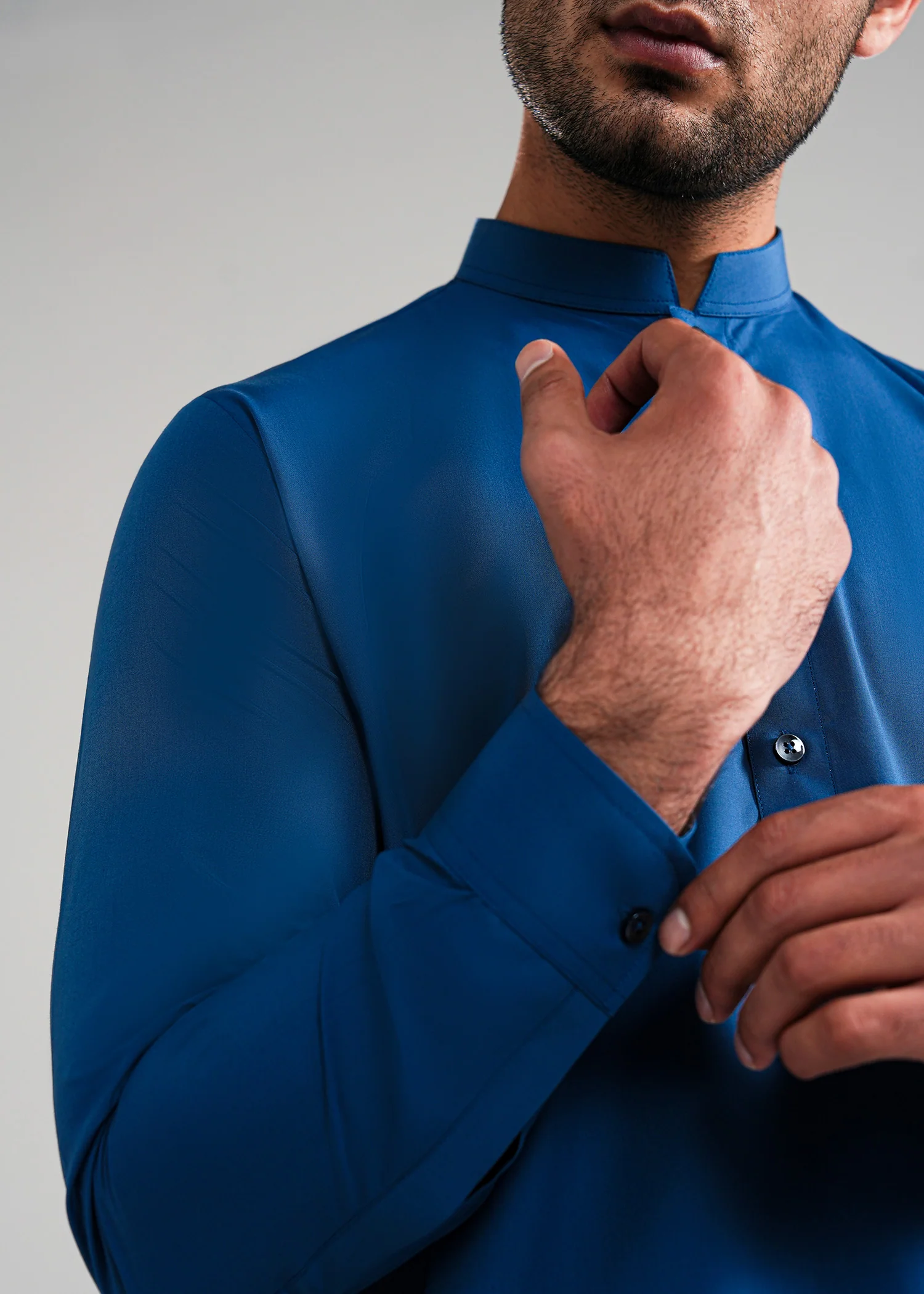 Prussian blue Satpara Summer Wash & Wear Shalwar Kameez - Image 4