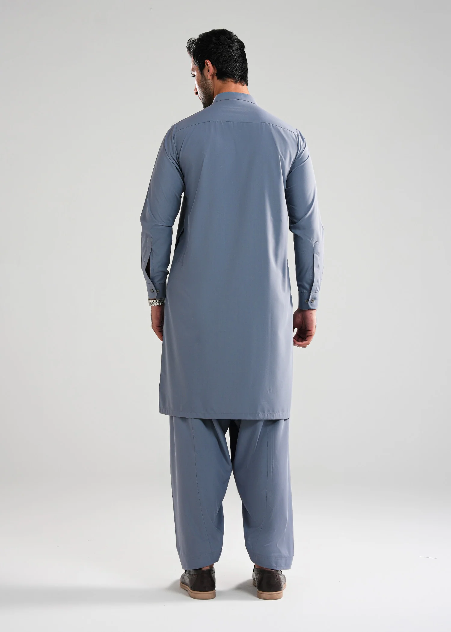 Slate Grey Satpara Summer Wash & Wear Shalwar Kameez - Image 7