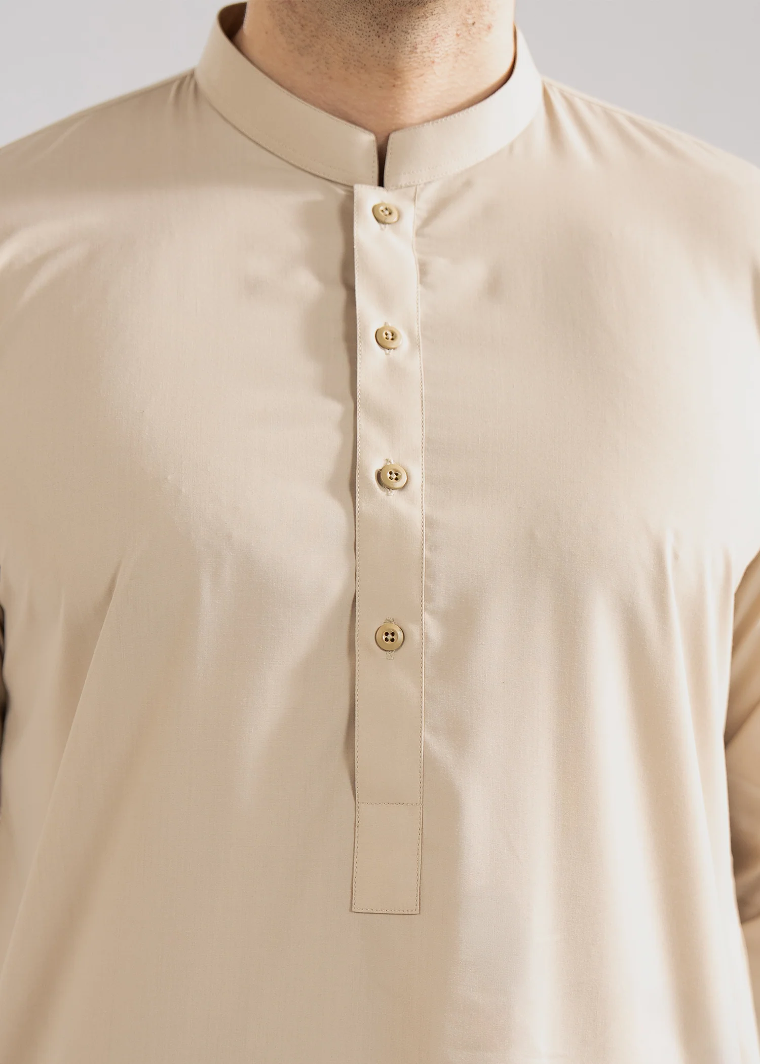 Shalwar Kameez - Summer Joy Sand Tan Plain - Image 2