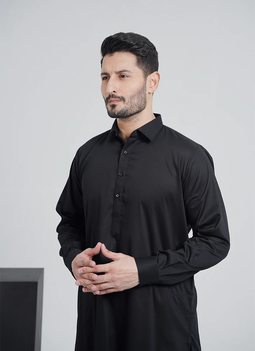 Shalwar Kameez - Summer Prime Black Plain - Image 2