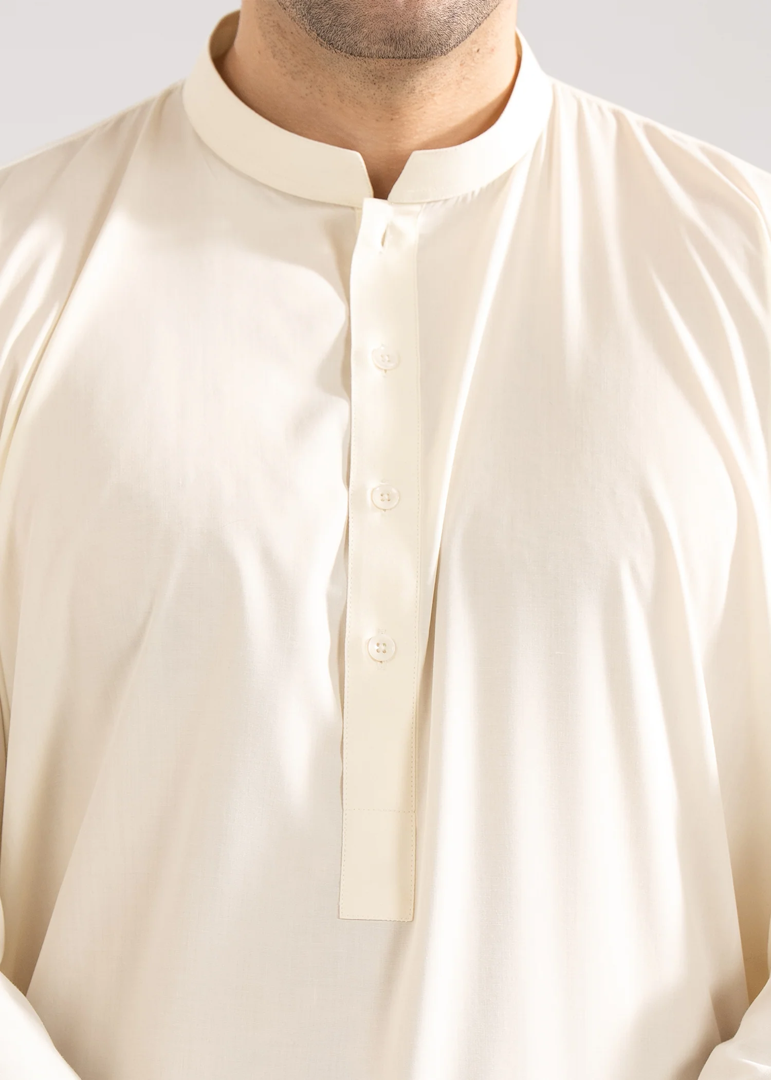 Shalwar Kameez - Summer Prime Cream Plain - Image 2