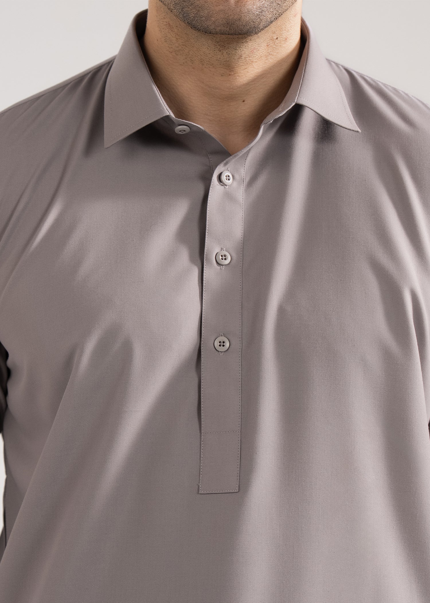 Shalwar Kameez - Summer Prime Light Grey Plain - Image 2