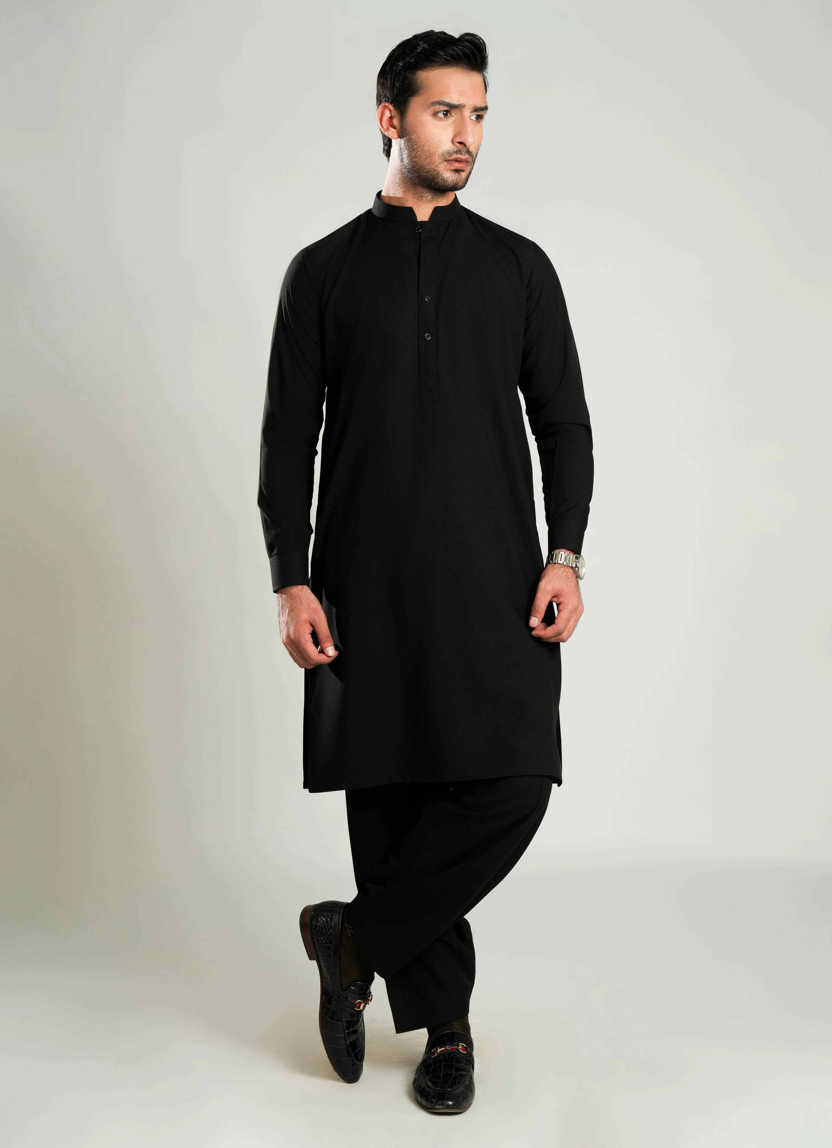 Shalwar Kameez - Zhob Black Plain