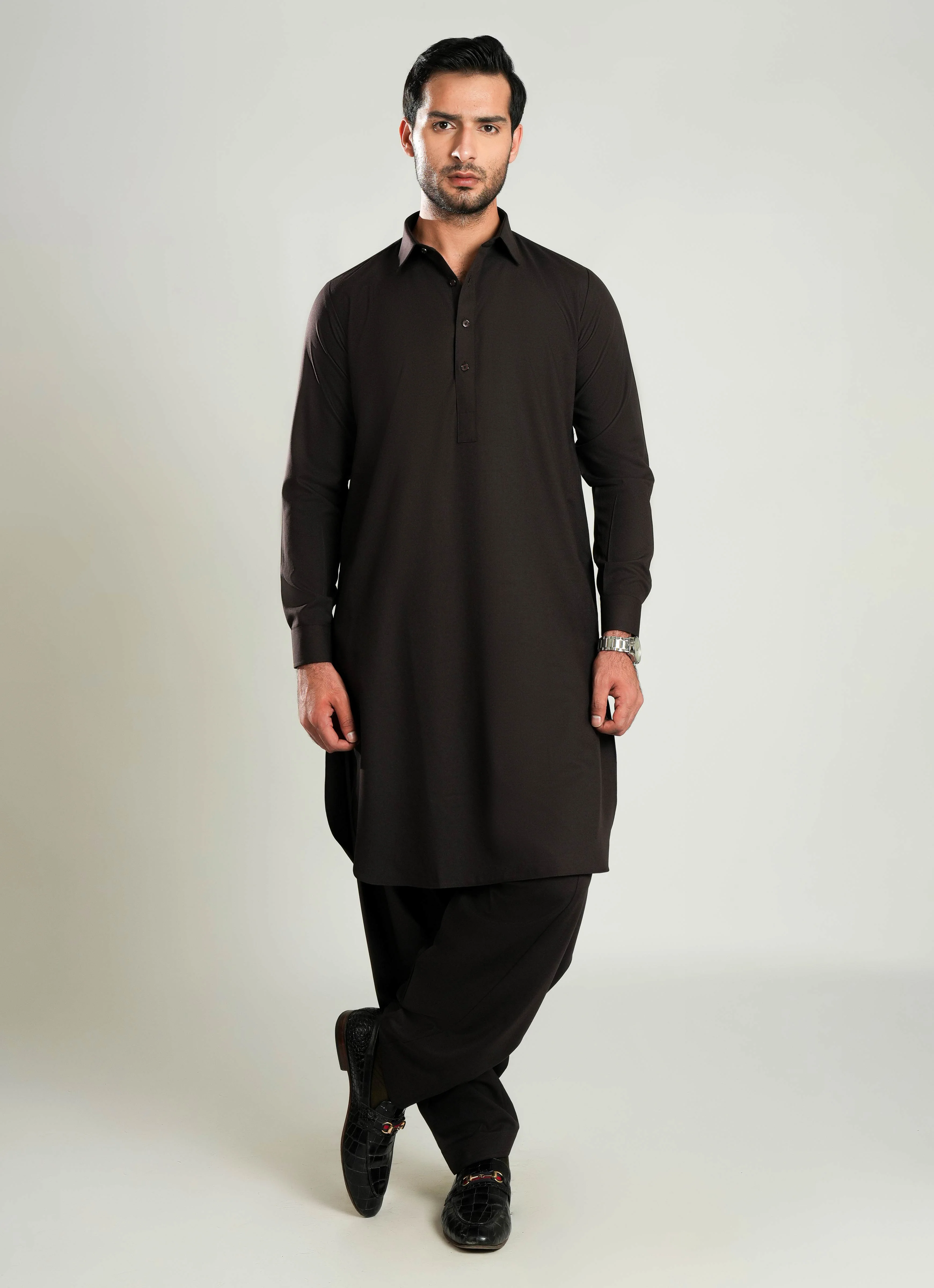 Shalwar Kameez - Zhob Brown Plain
