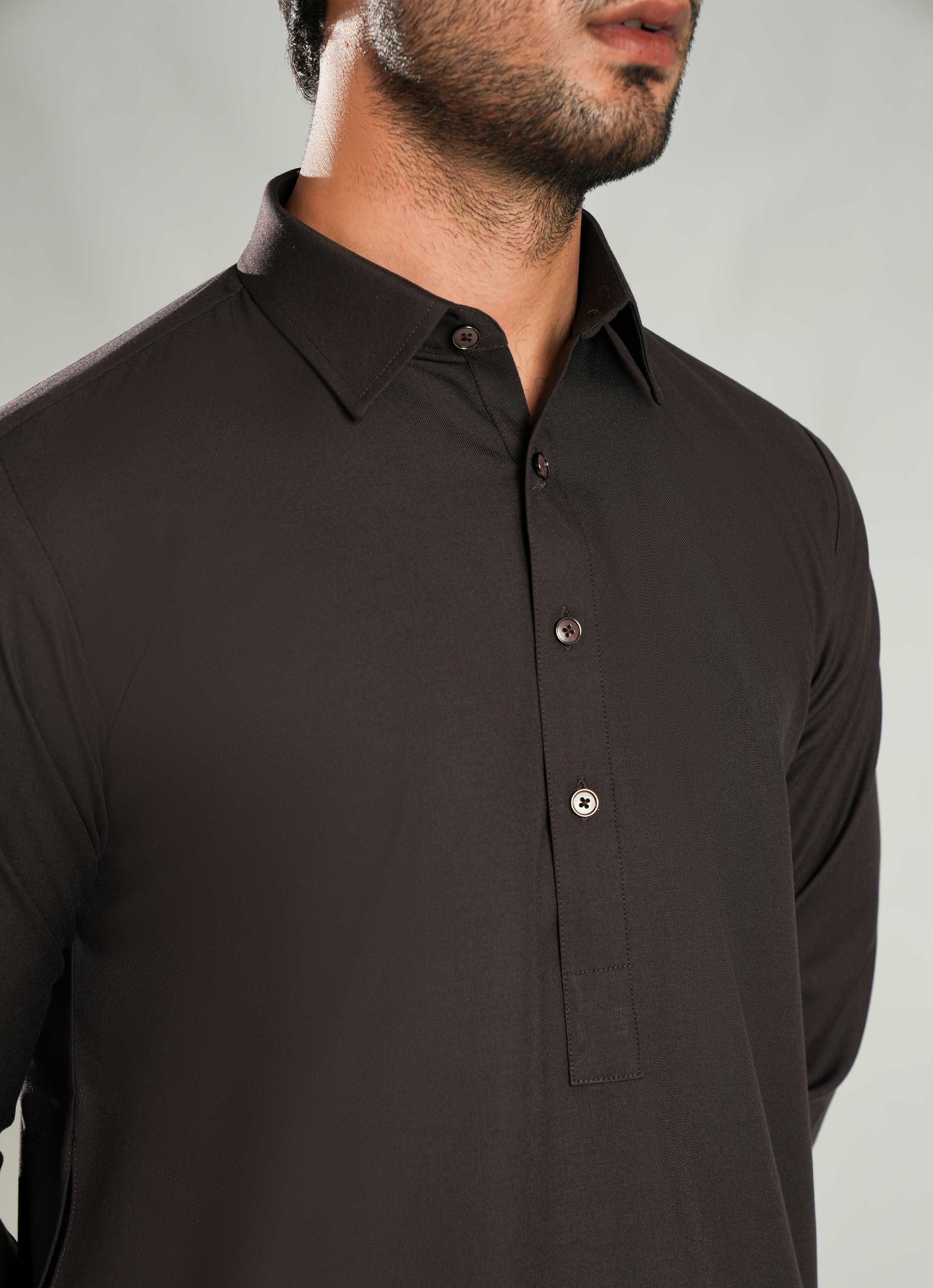Shalwar Kameez - Zhob Brown Plain - Image 2
