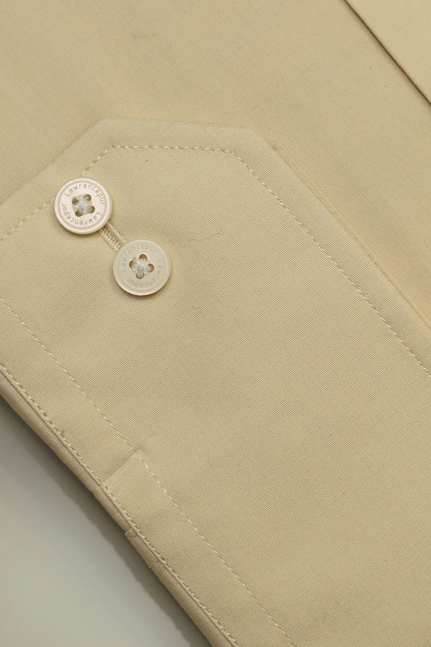 Formal Shirt - Alpha Beige Plain Regular Fit - Image 3
