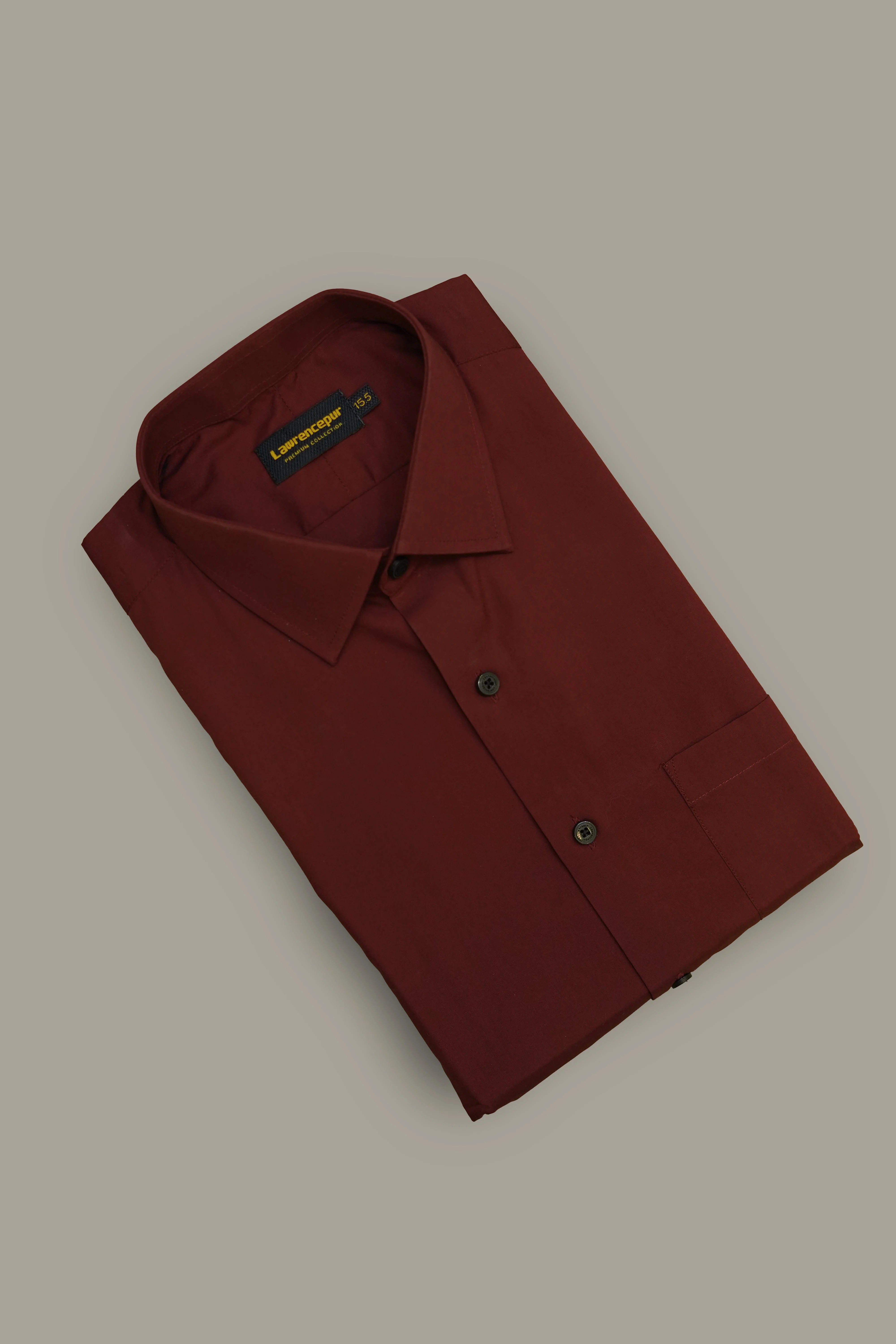 Formal Shirt - Alpha Maroon Plain Regular Fit - Image 3