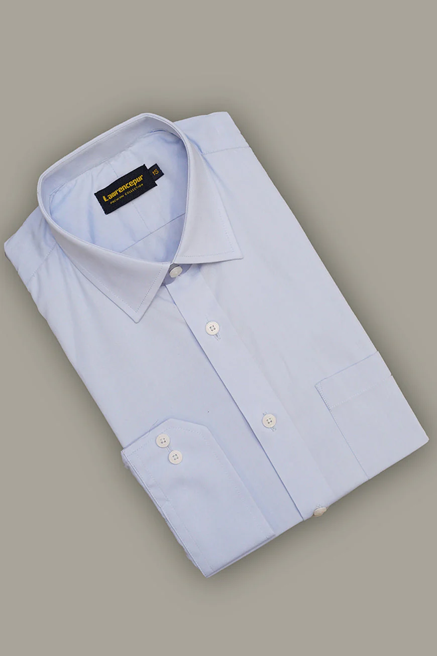 Formal Shirt - Alpha Sky Blue Plain Regular Fit - Image 4