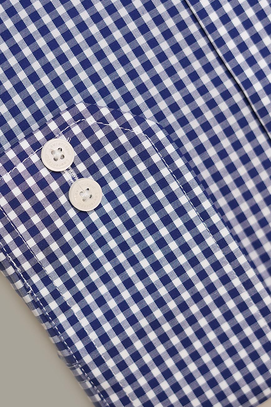 Formal Shirt  - Supernova Dark Blue Mini Checks Regular Fit - Image 3