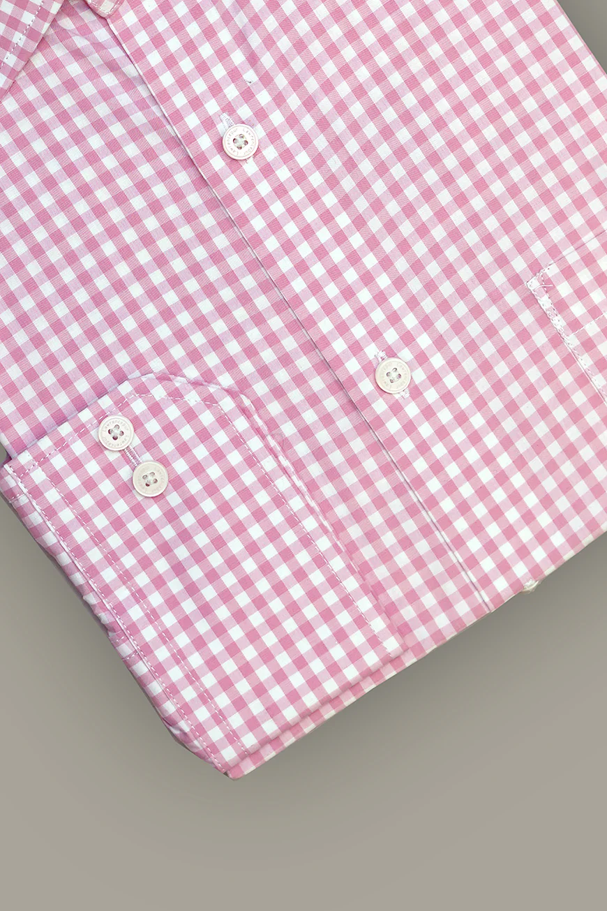 Formal Shirt - Supernova Light Pink Checks Regular Fit - Image 3