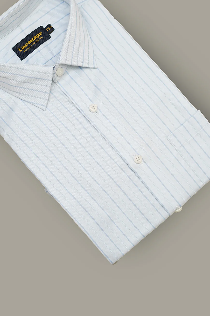Formal Shirt - Supernova Moonlight Blue Stripes Regular Fit - Image 3
