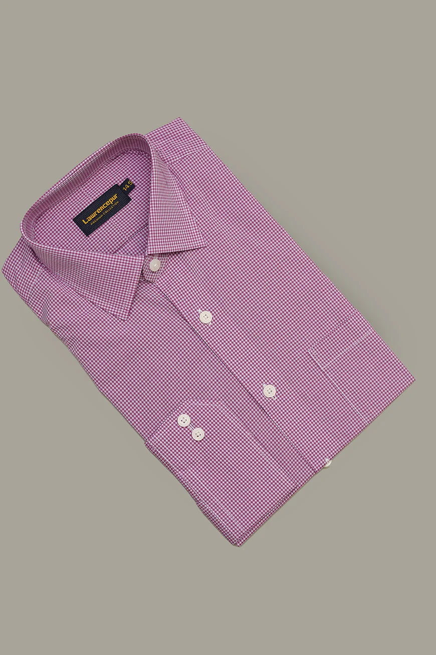 Formal Shirt - Supernova Pink Checks Regular Fit - Image 4
