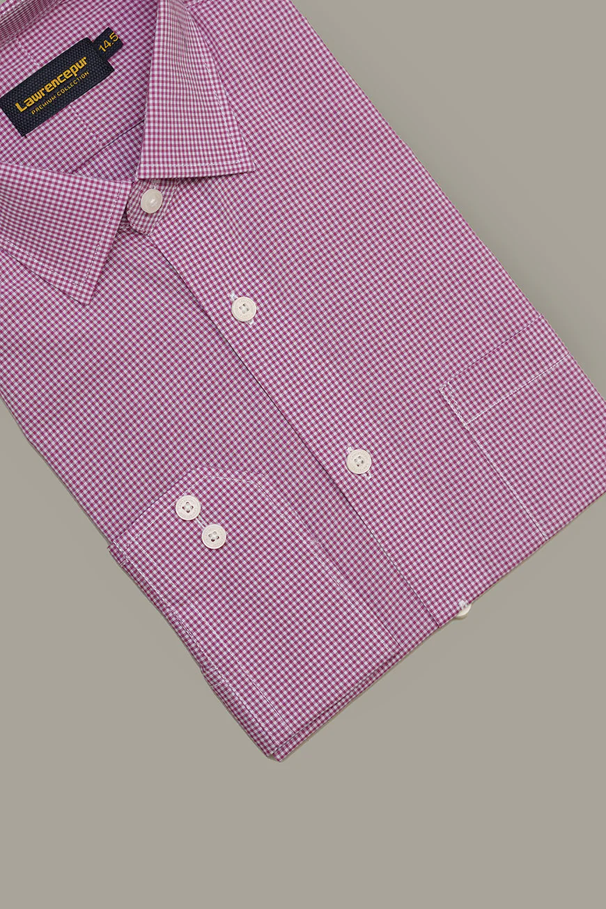 Formal Shirt - Supernova Pink Checks Regular Fit - Image 6