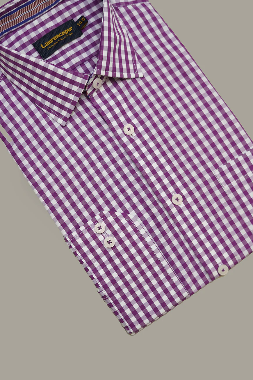Formal Shirt - Supernova Plum Checks Regular Fit - Image 3